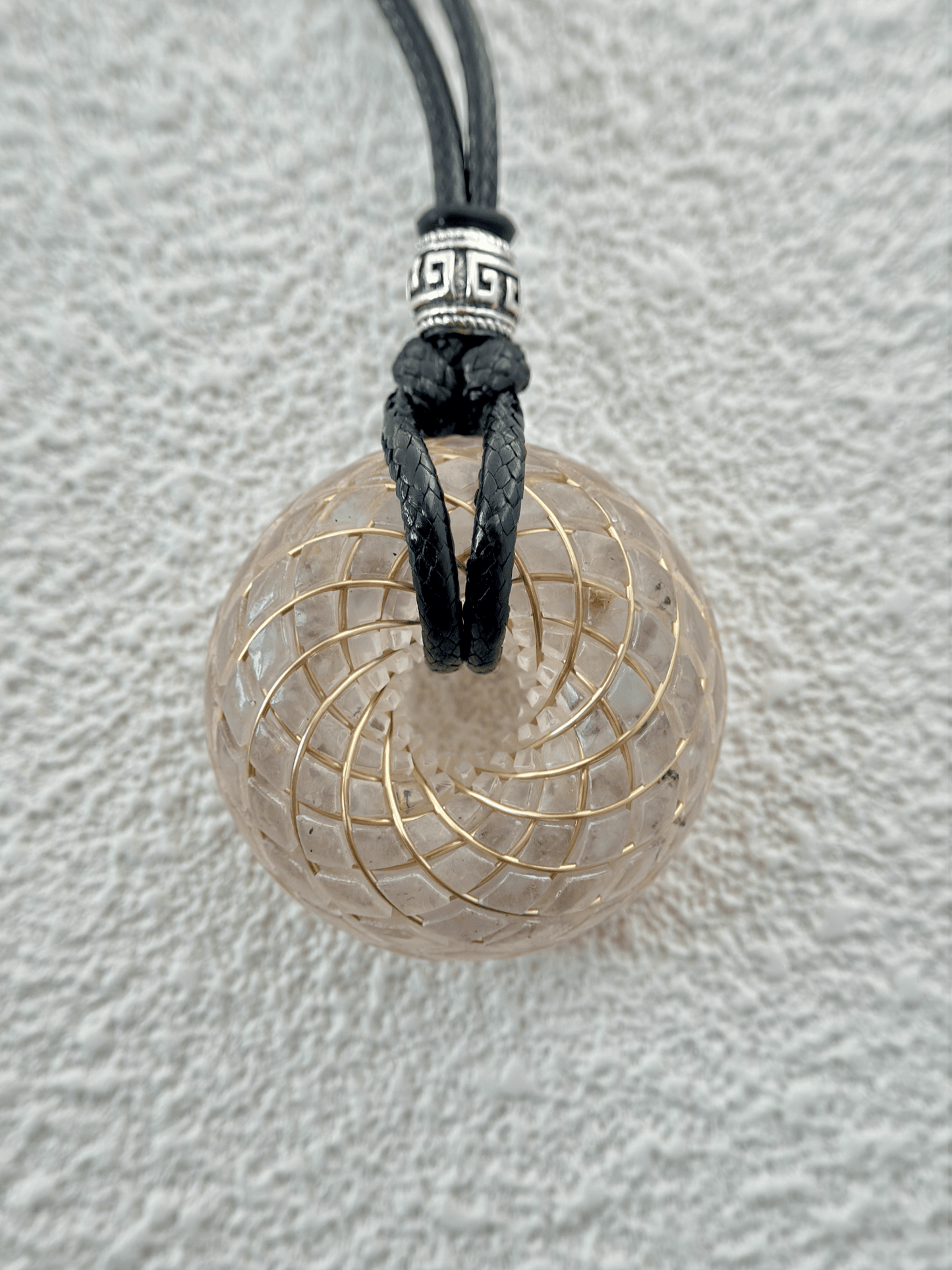 Handmade Rodin Coil Torus Orgonite Pendant Quartz Crystal necklace
