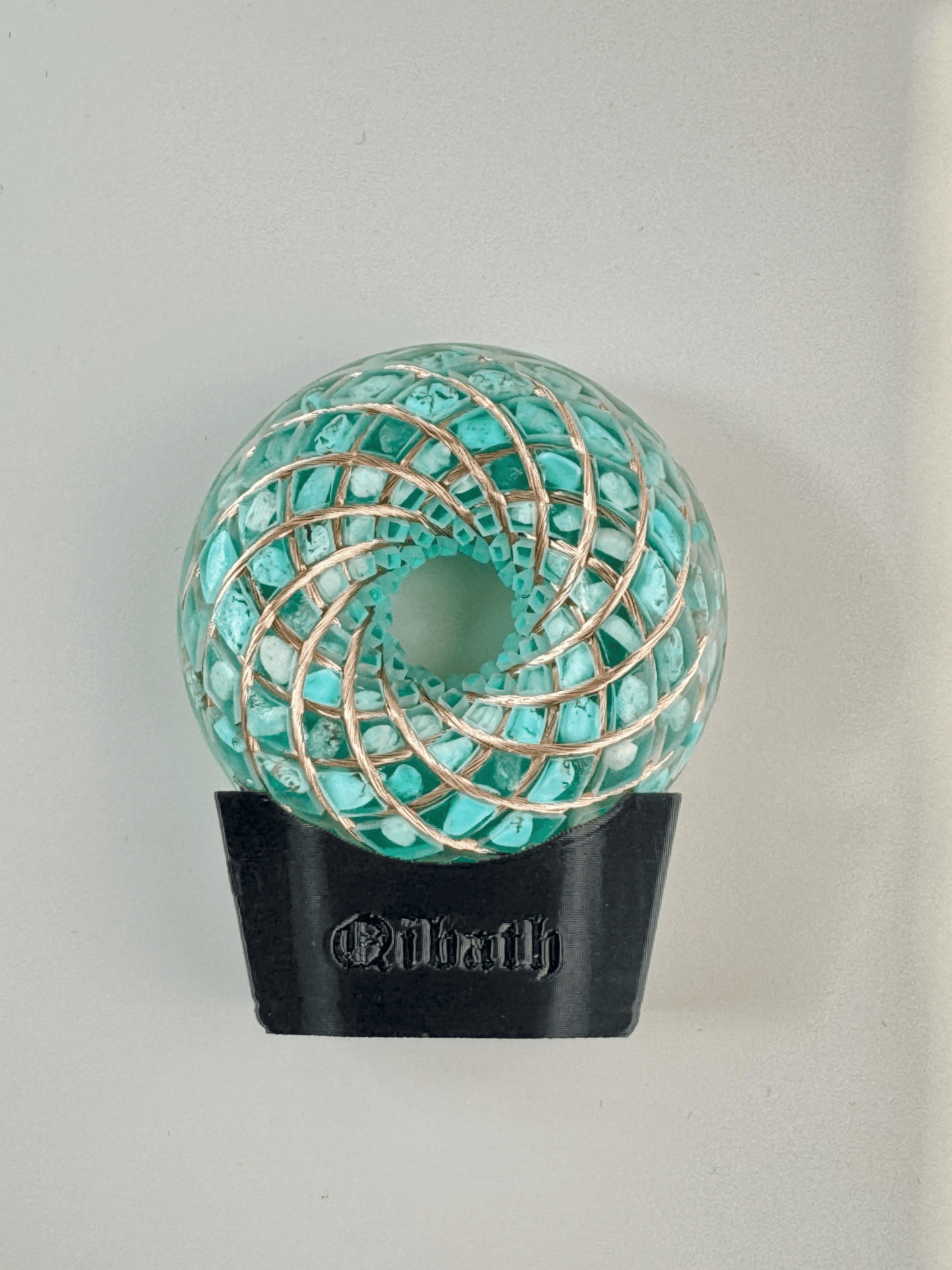 6CM-Handmade Rodin Coil Torus Orgonite Quartz Crystal | Inlaid Crystals Amazonite, Amethyst, Turquoise