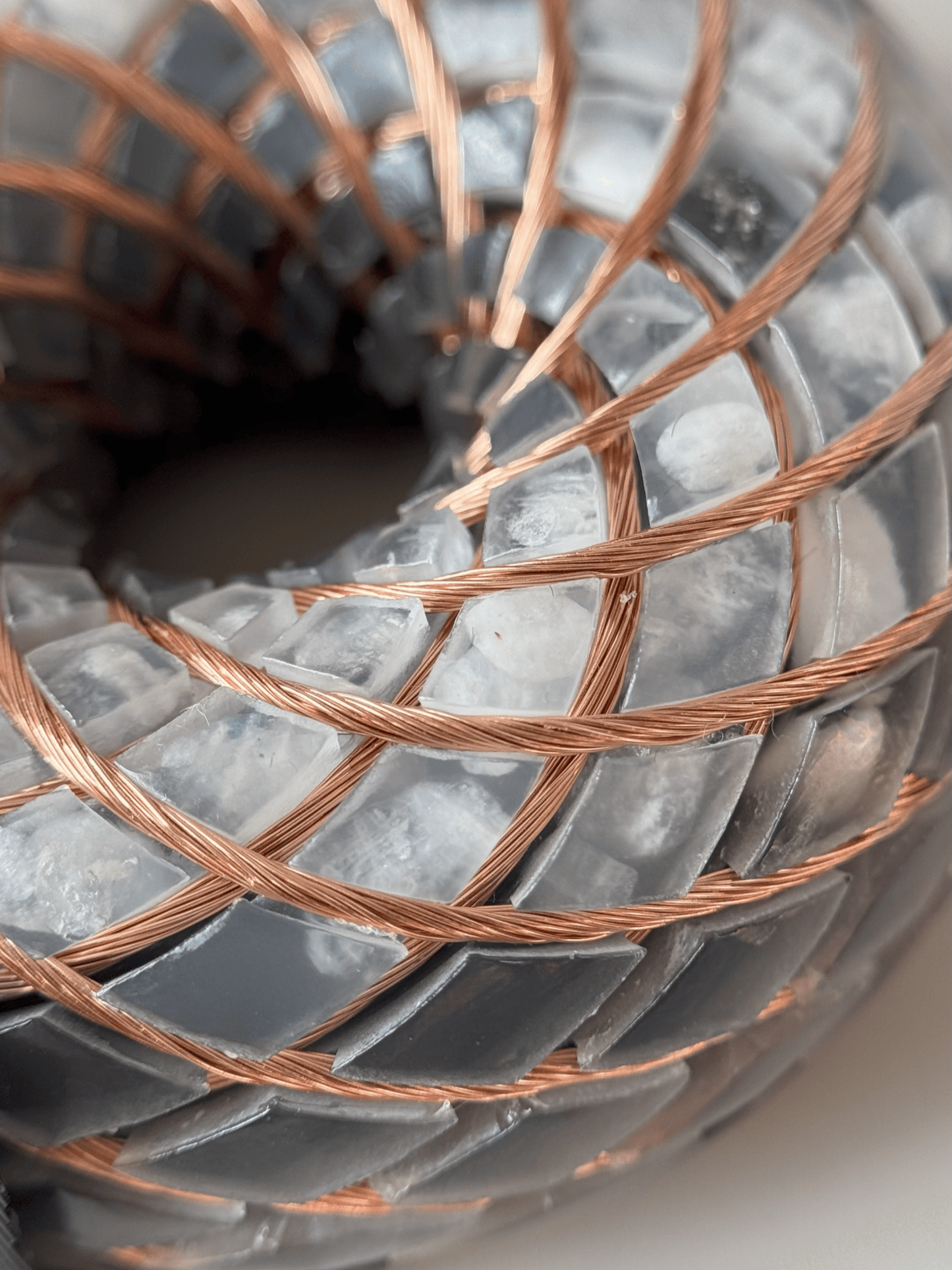 6CM-Handmade Rodin Coil Torus Orgonite Quartz Crystal | Inlaid Crystals Moonstone, Obsidian