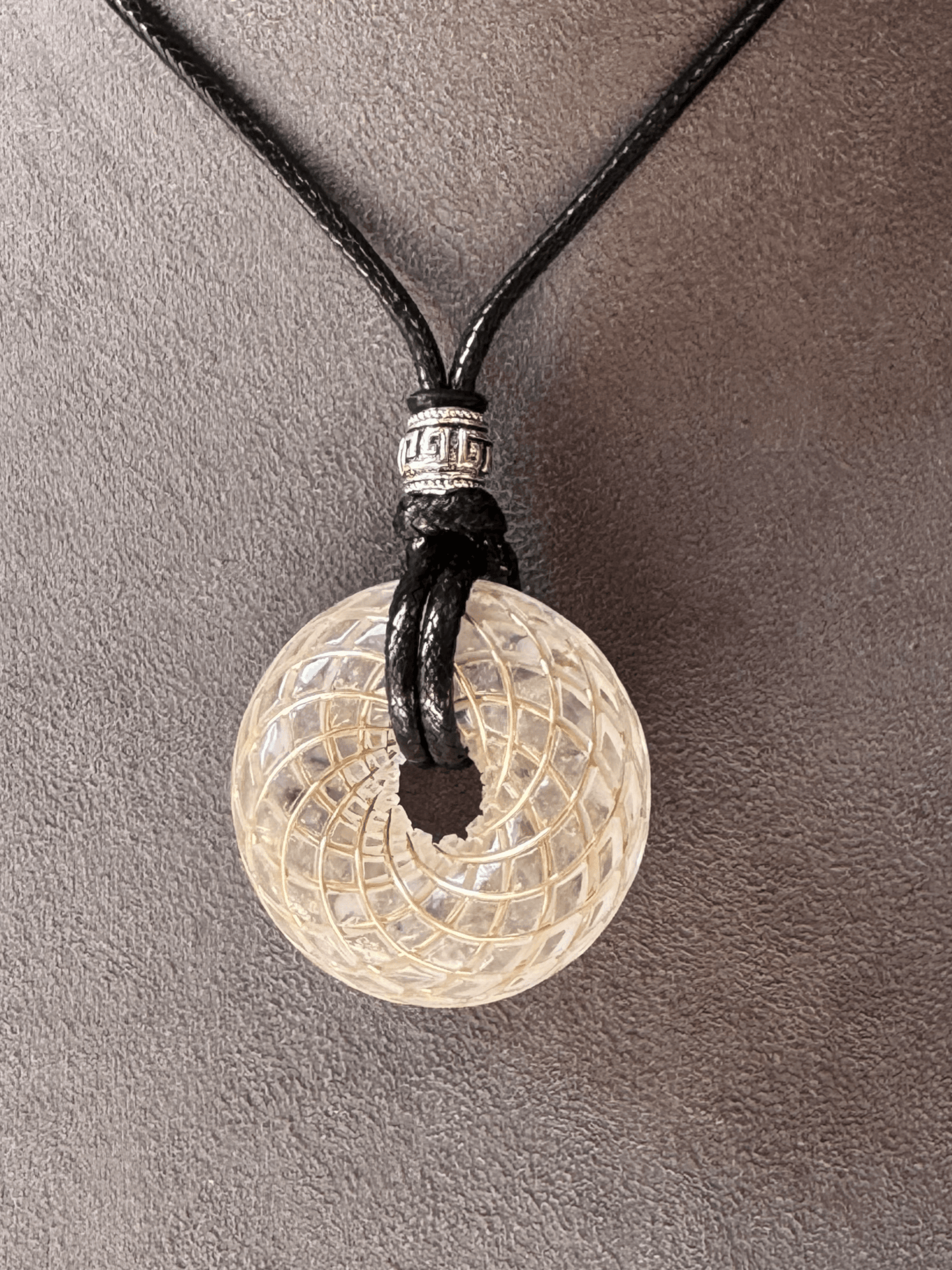 Handmade Rodin Coil Torus Orgonite Pendant Quartz Crystal necklace