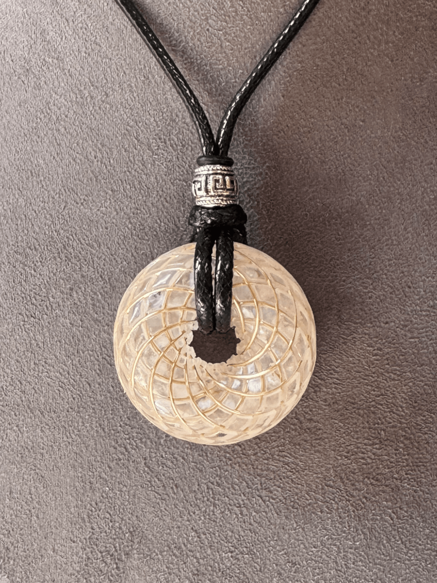 Handmade Rodin Coil Torus Orgonite Pendant Quartz Crystal necklace