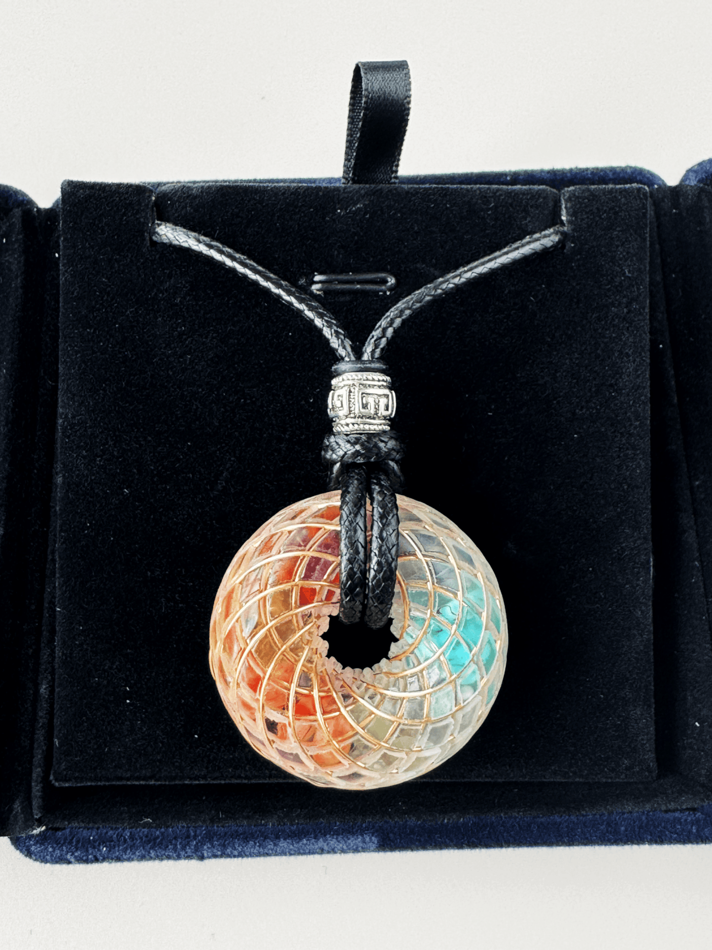Handmade Rodin Coil Torus Orgonite Pendant Quartz Crystal necklace | Energy Protection and Chakra Balancing