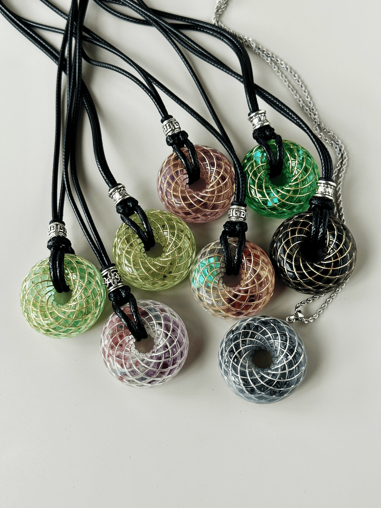 Handmade Rodin Coil Torus Orgonite Pendant Quartz Crystal necklace | Energy Protection and Chakra Balancing