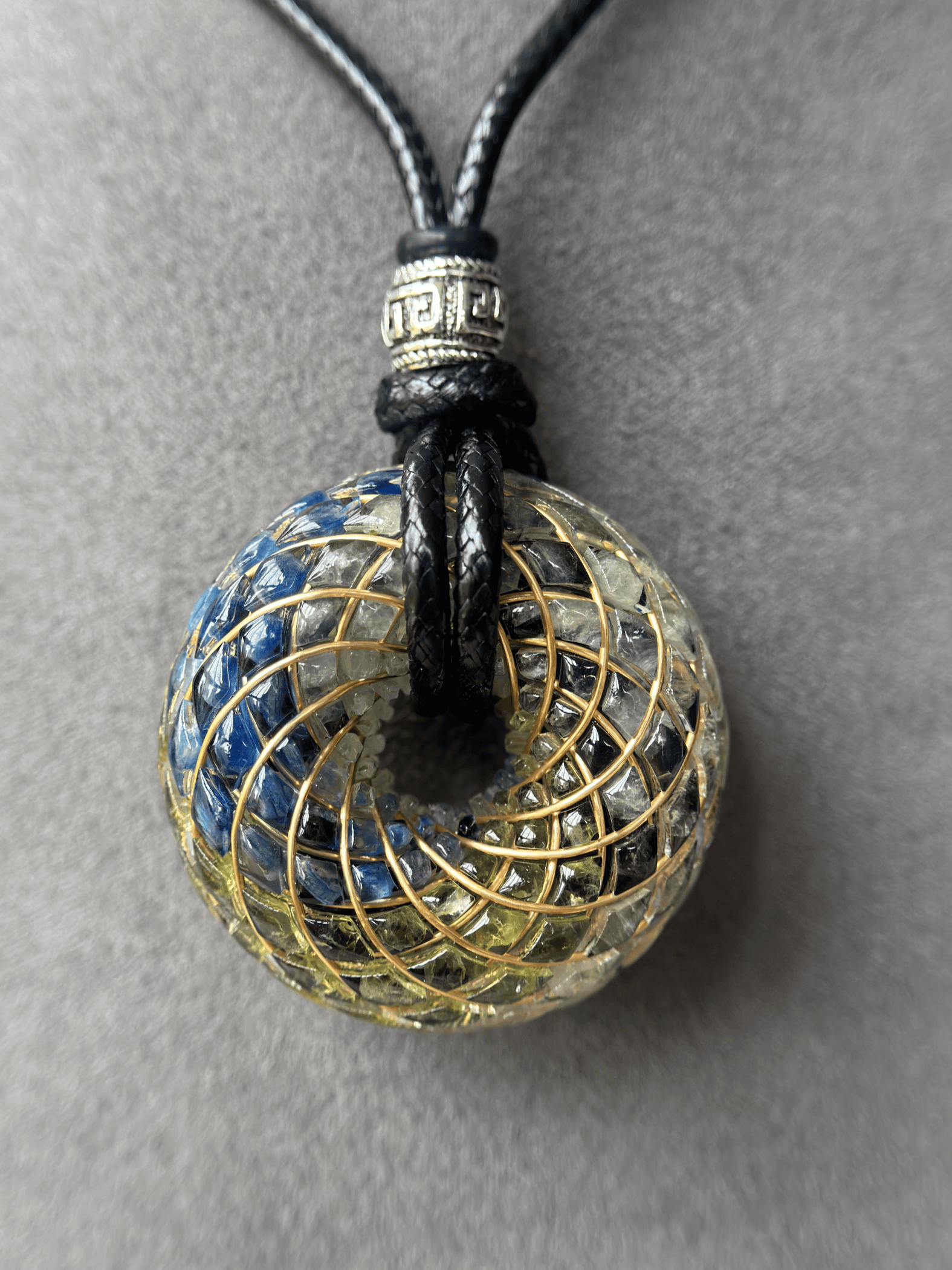 Handmade Rodin Coil Torus Orgonite Pendant Quartz Crystal necklace | Energy Protection and Chakra Balancing