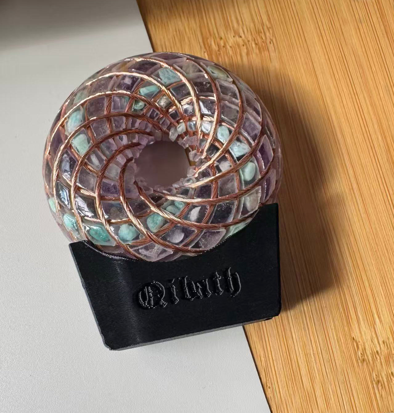 6CM-Handmade Rodin Coil Torus Orgonite Quartz Crystal