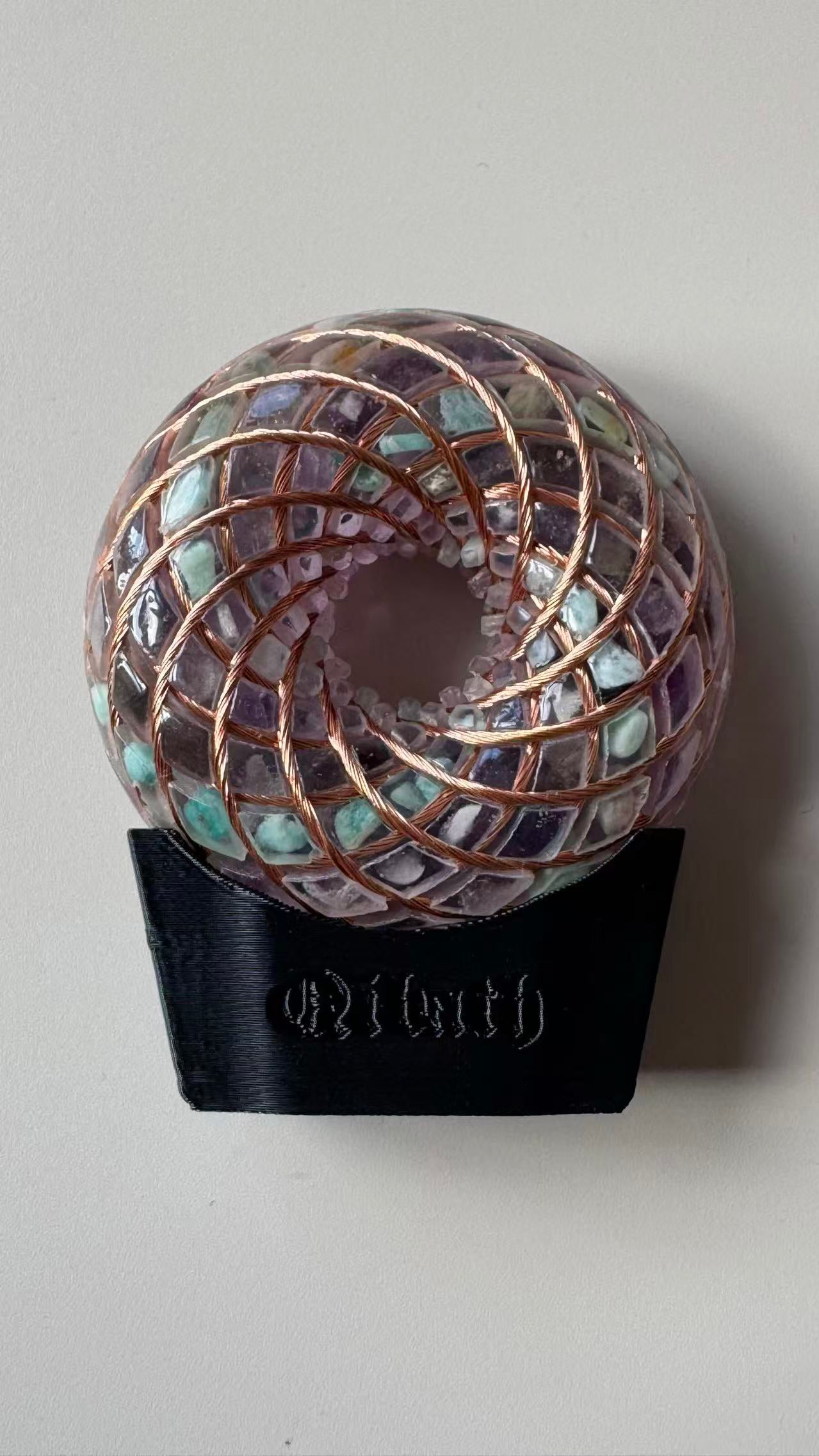 6CM-Handmade Rodin Coil Torus Orgonite Quartz Crystal