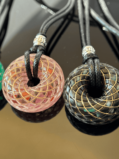 Handmade Rodin Coil Torus Orgonite Pendant Quartz Crystal necklace