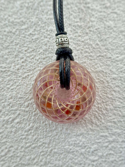 Handmade Rodin Coil Torus Orgonite Pendant Quartz Crystal necklace