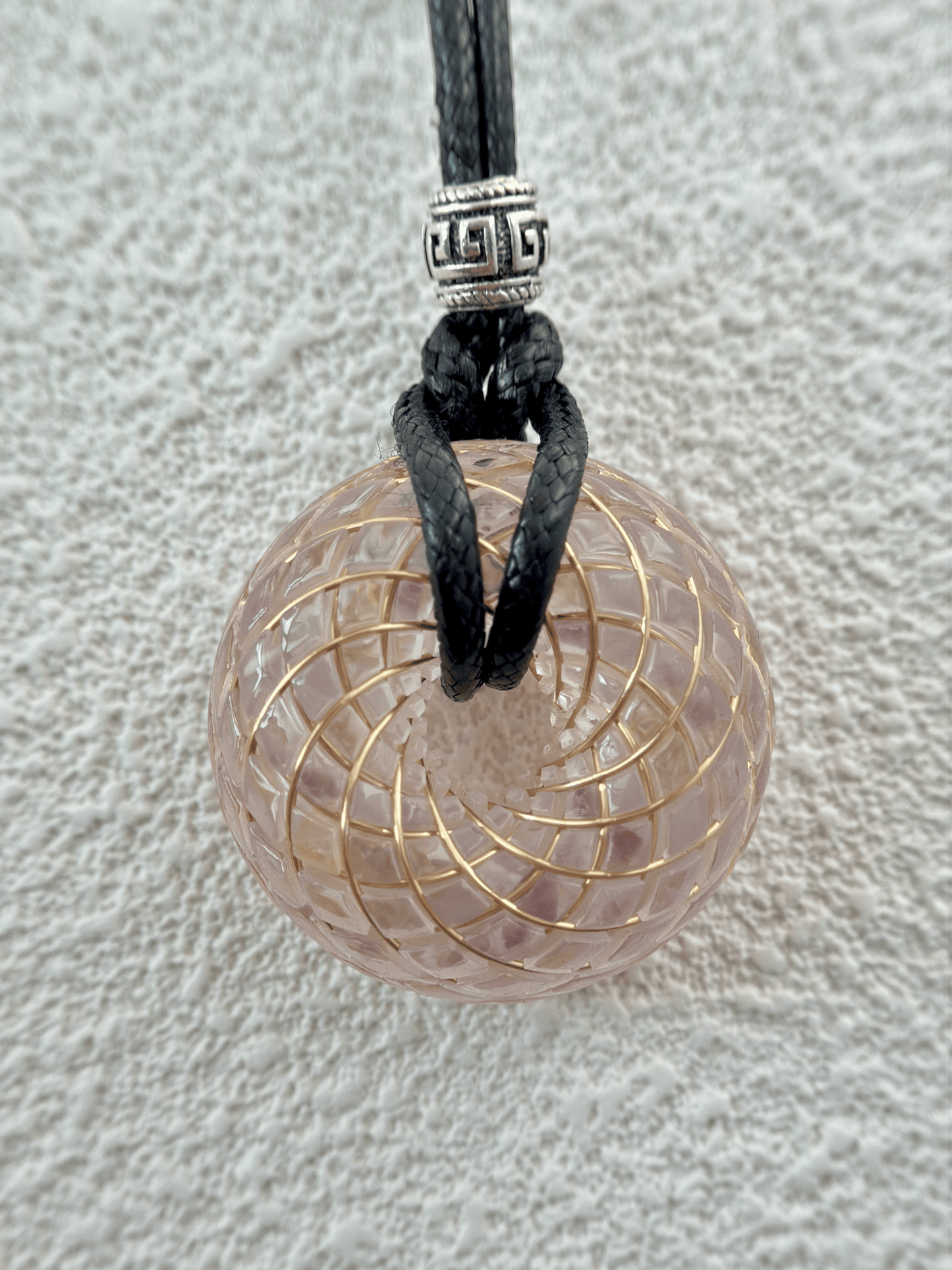 Handmade Rodin Coil Torus Orgonite Pendant Quartz Crystal necklace