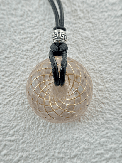 Handmade Rodin Coil Torus Orgonite Pendant Quartz Crystal necklace