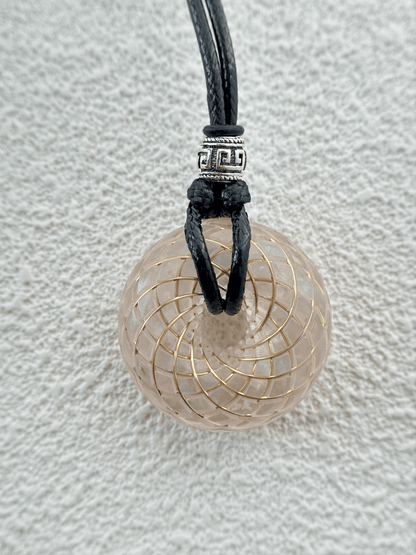 Handmade Rodin Coil Torus Orgonite Pendant Quartz Crystal necklace