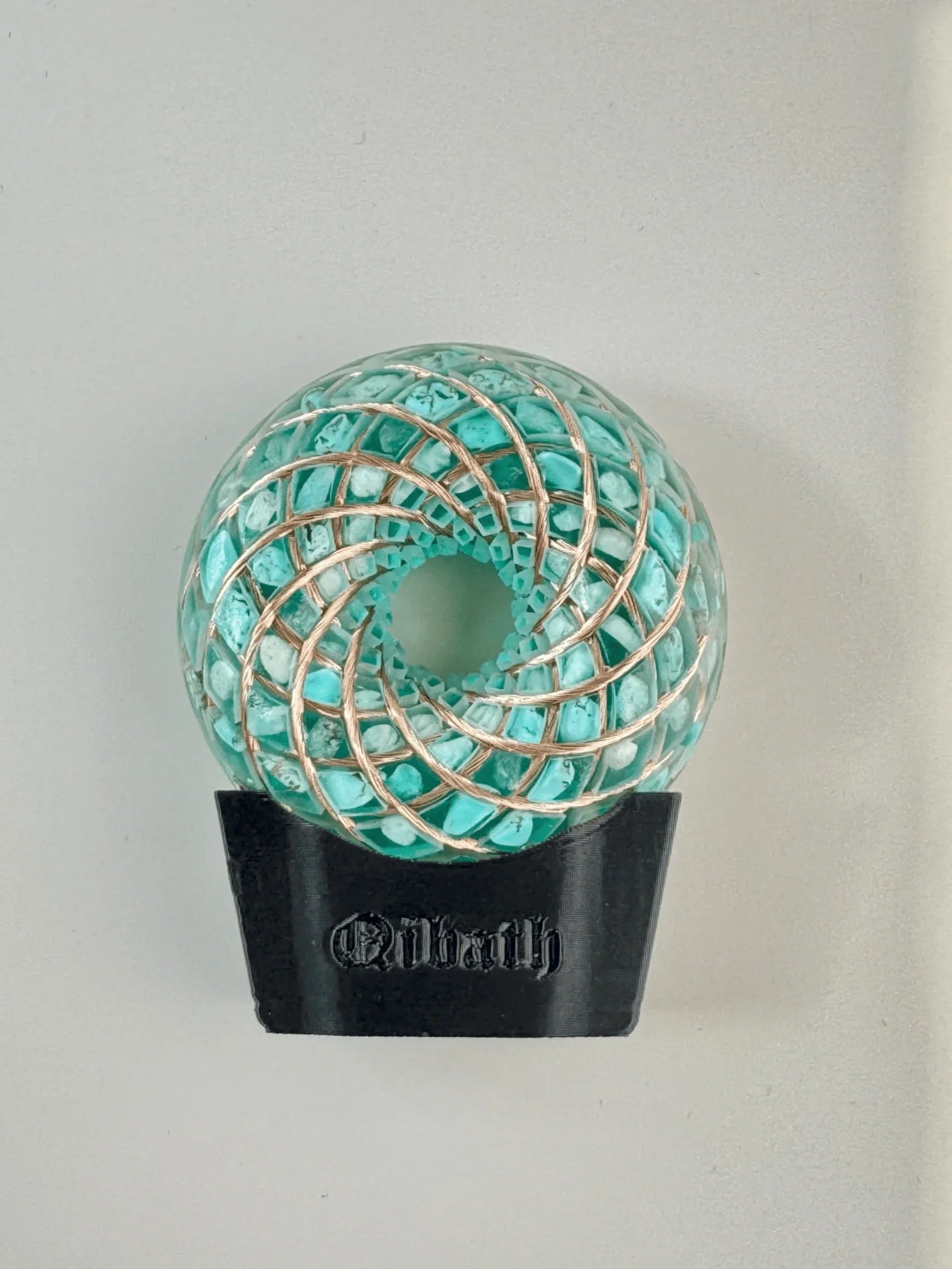 6CM-Handmade Rodin Coil Torus Orgonite Quartz Crystal | Inlaid Crystals Amazonite, Amethyst, Turquoise