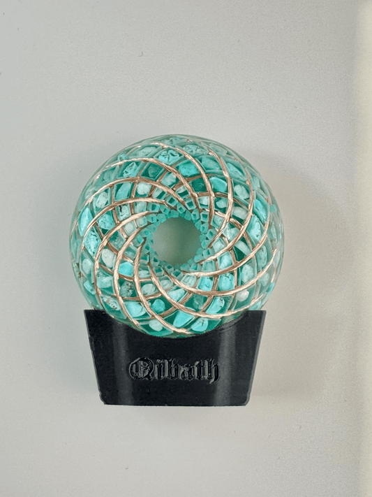 6CM-Handmade Rodin Coil Torus Orgonite Quartz Crystal | Inlaid Crystals Amazonite, Amethyst, Turquoise