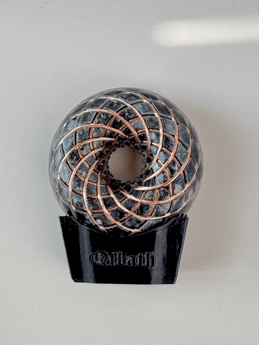 6CM-Handmade Rodin Coil Torus Orgonite Quartz Crystal | Inlaid Crystals  Moonstone, Obsidian