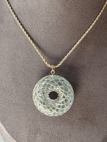 Handmade Rodin Coil Torus Orgonite Pendant Quartz Crystal necklace