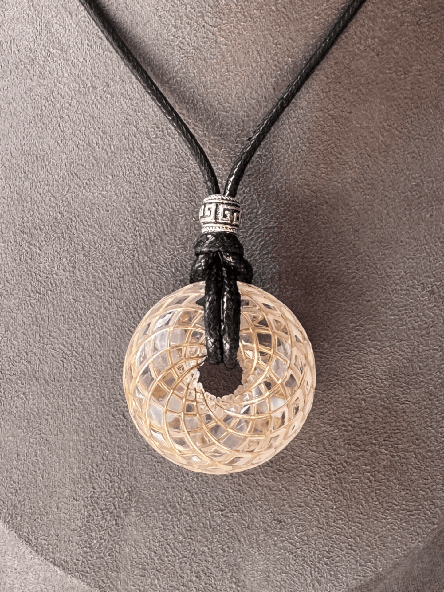 Handmade Rodin Coil Torus Orgonite Pendant Quartz Crystal necklace
