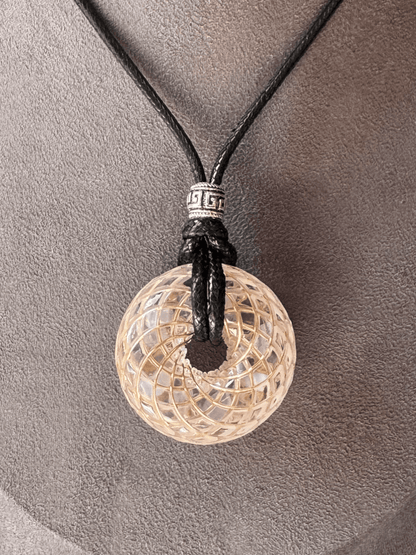 Handmade Rodin Coil Torus Orgonite Pendant Quartz Crystal necklace