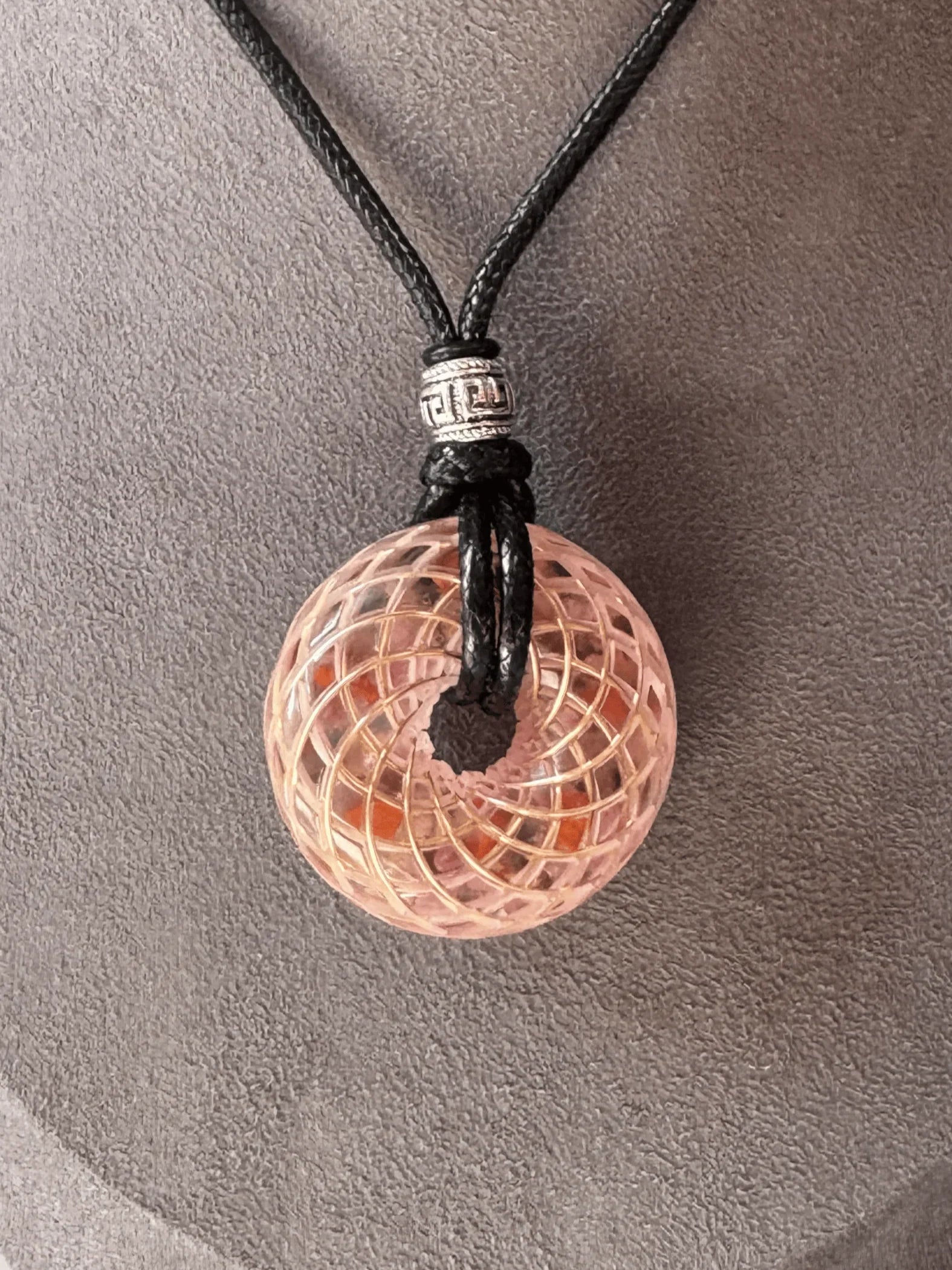 Rodin Coil Torus Orgonite Pendant Quartz Crystal necklace spiritual jewelry gift