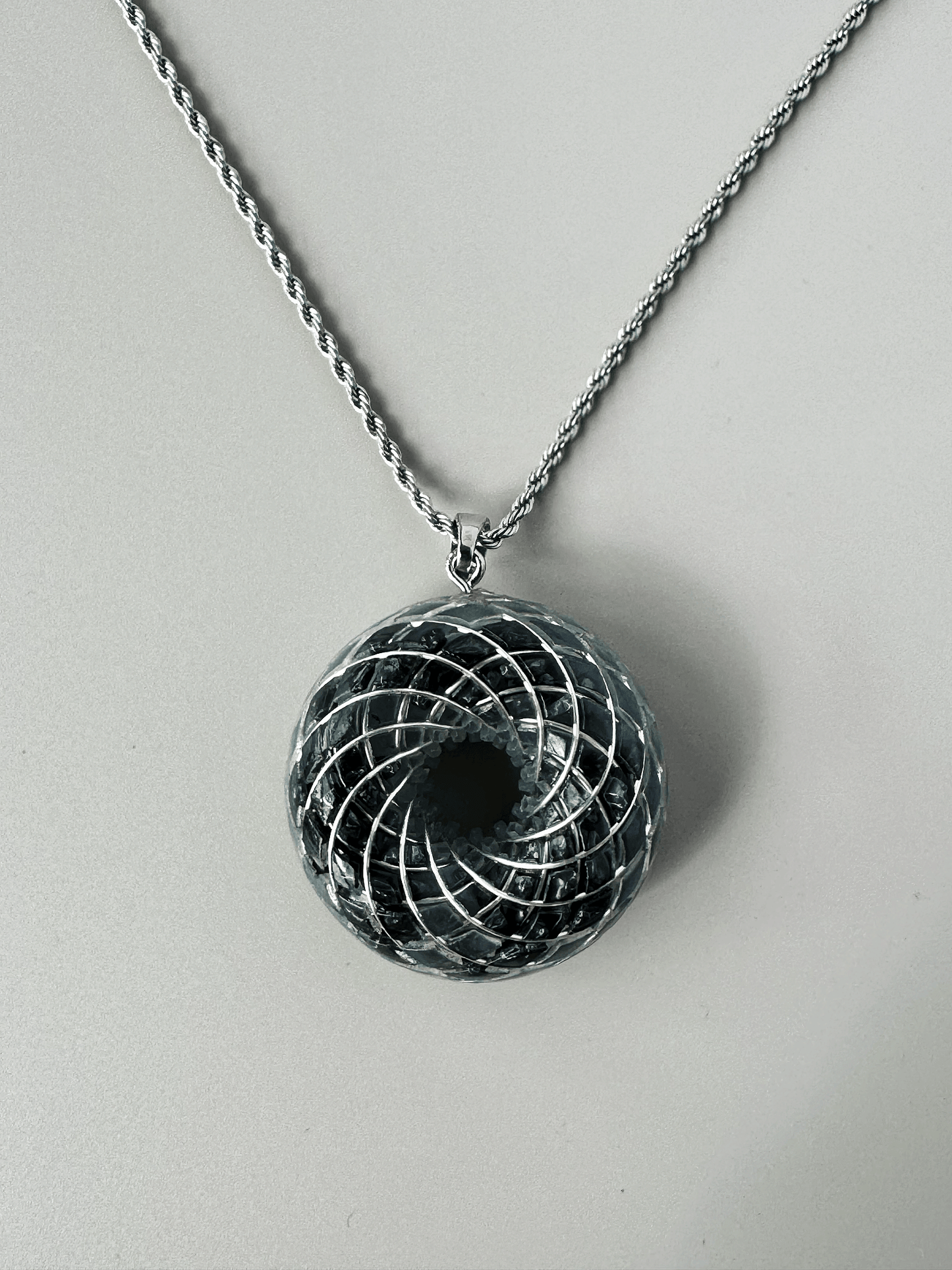 Handmade Rodin Coil Torus Orgonite Pendant Quartz Crystal necklace | Energy Protection and Chakra Balancing