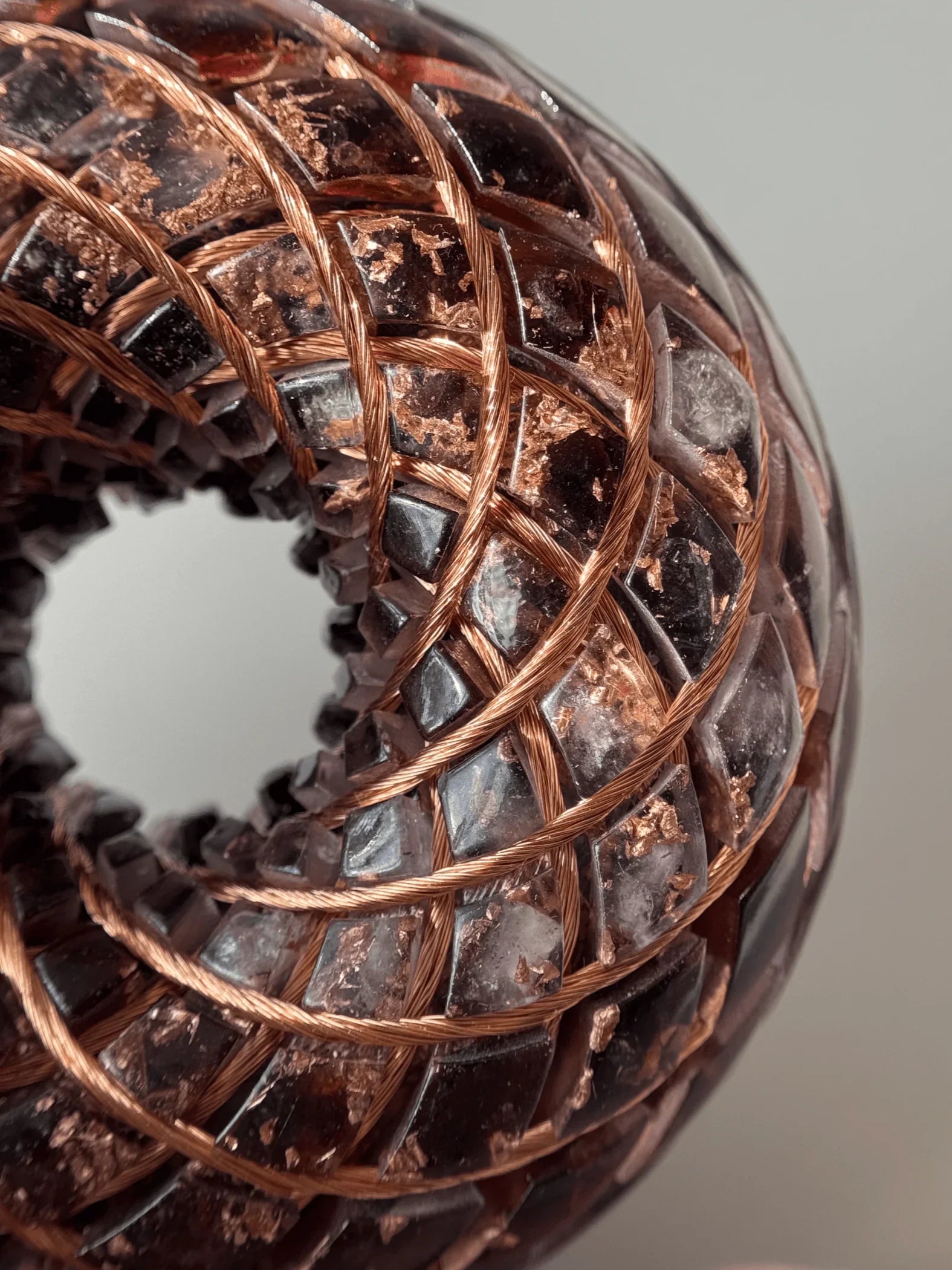 9CM- Handmade Rodin Coil Torus Orgonite Quartz Crystal