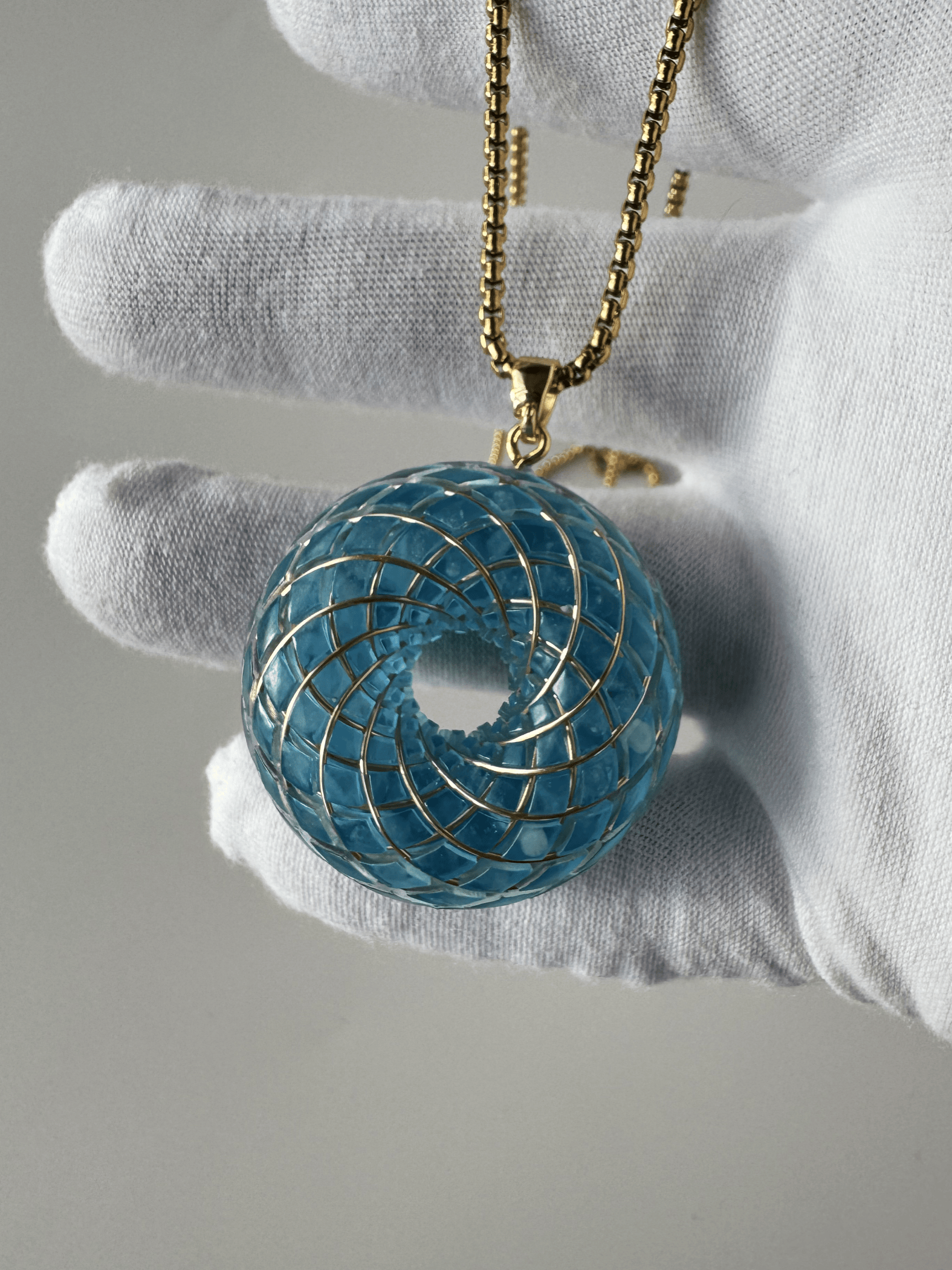 spiritual gift Rodin Coil Torus Orgonite Pendant Quartz Crystal necklace flower of life