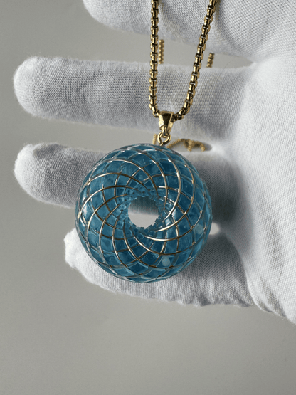 spiritual gift Rodin Coil Torus Orgonite Pendant Quartz Crystal necklace flower of life
