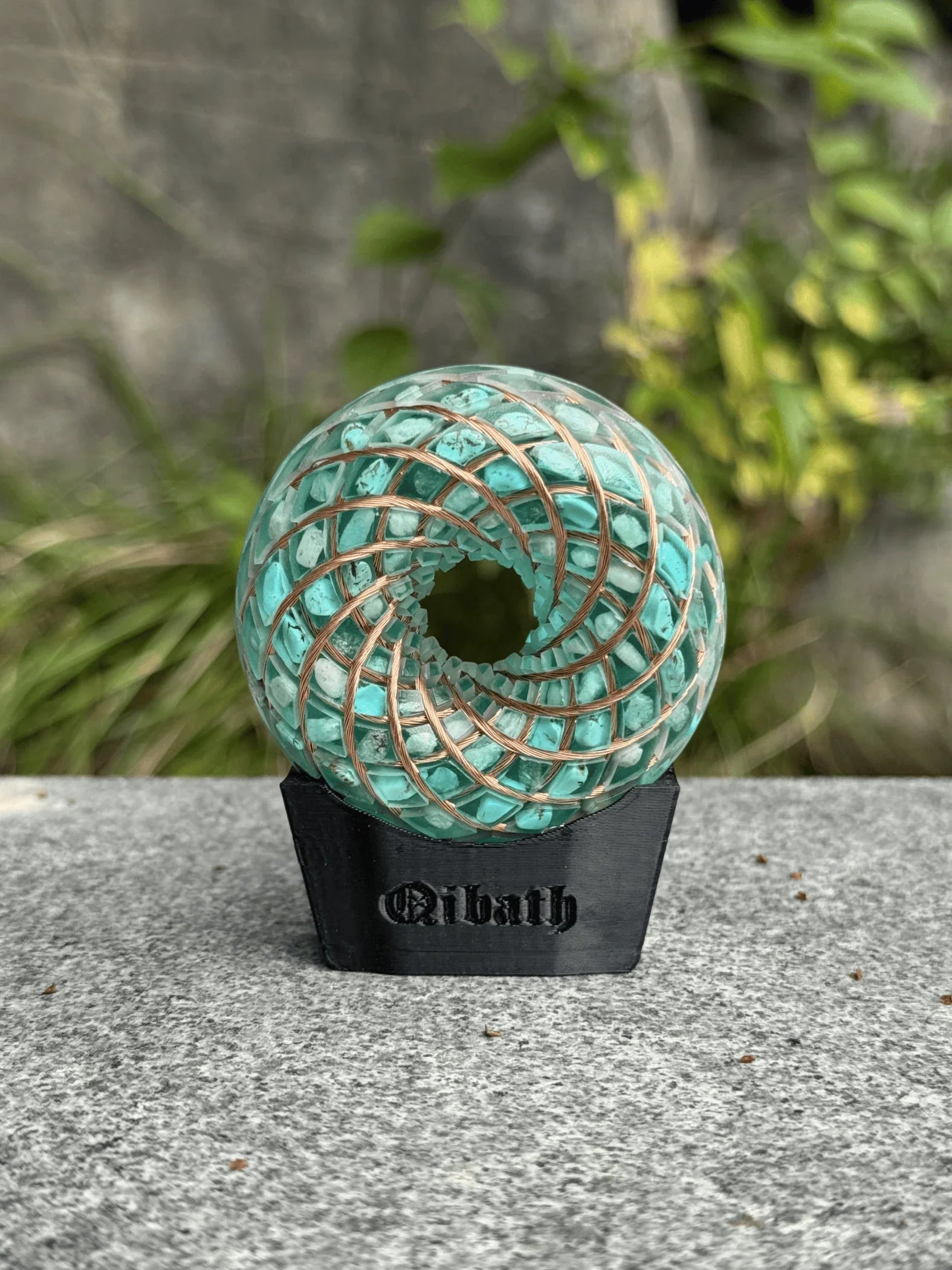 6CM-Handmade Rodin Coil Torus Orgonite Quartz Crystal | Inlaid Crystals Amazonite, Amethyst, Turquoise