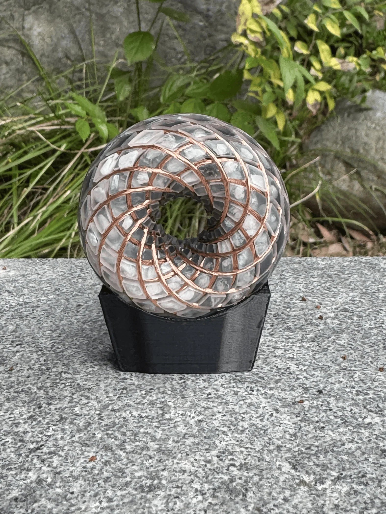 6CM-Handmade Rodin Coil Torus Orgonite Quartz Crystal | Inlaid Crystals  Moonstone, Obsidian