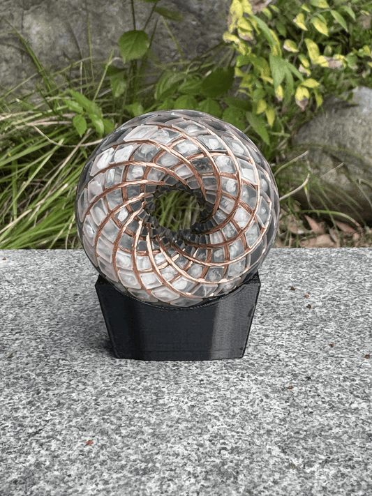 6CM-Handmade Rodin Coil Torus Orgonite Quartz Crystal | Inlaid Crystals  Moonstone, Obsidian