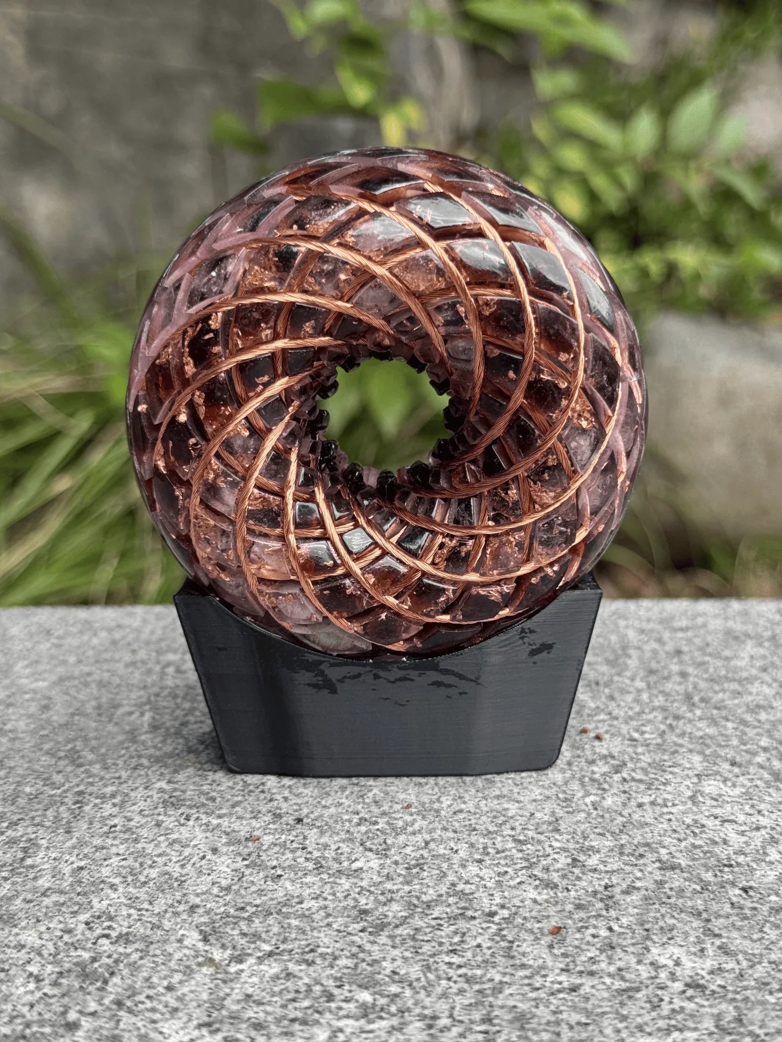 9CM- Handmade Rodin Coil Torus Orgonite Quartz Crystal