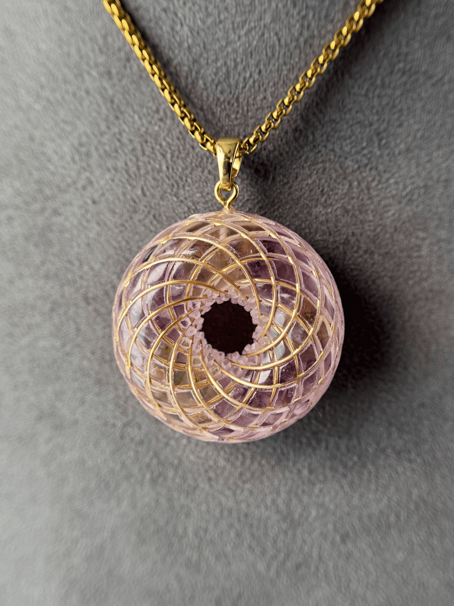 Spiritual Gift Handmade Rodin Coil Torus Orgonite Pendant necklace