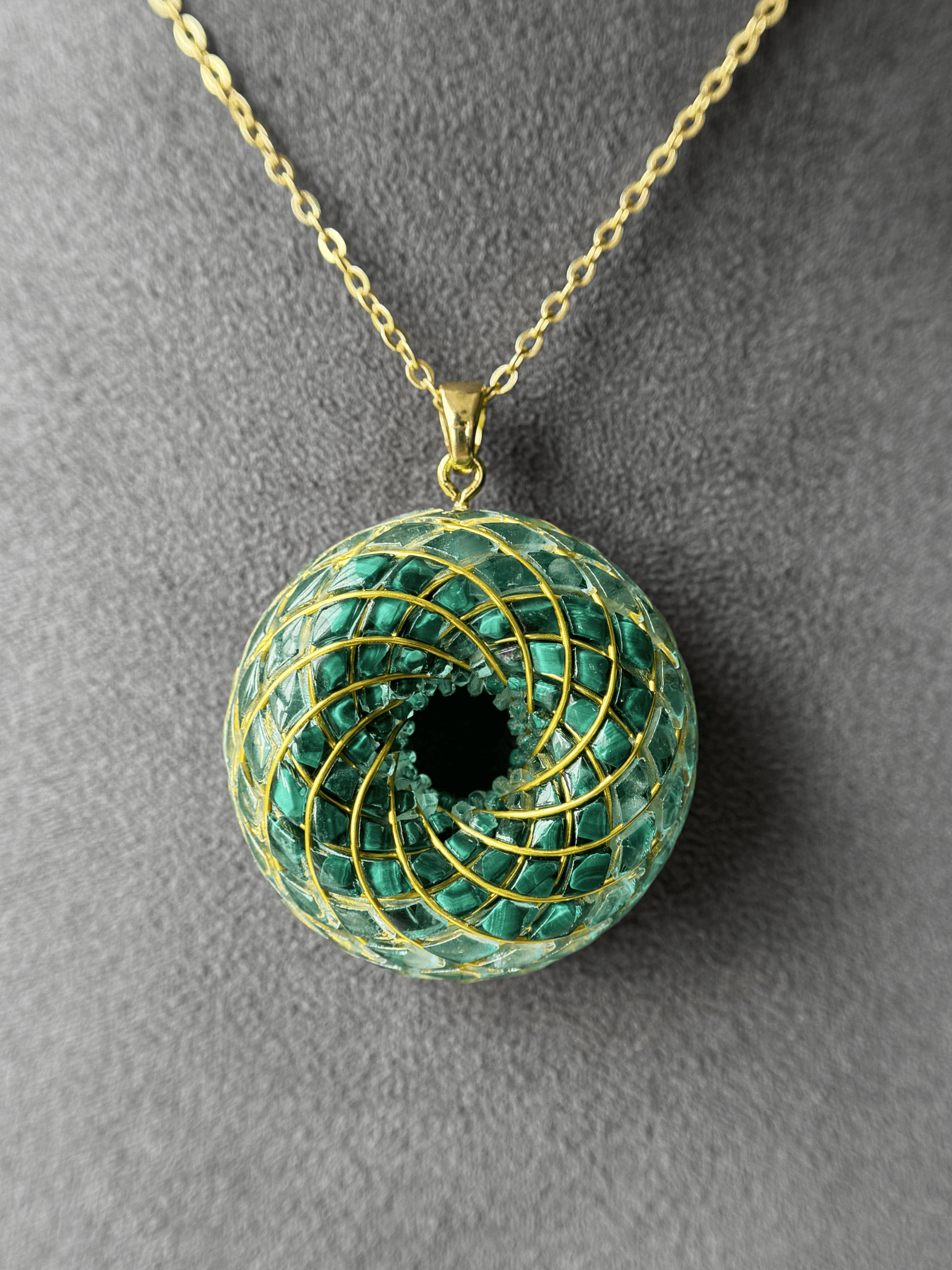 Spiritual gift Rodin Coil Torus Orgone Pendant Quartz Crystal necklace flower of life