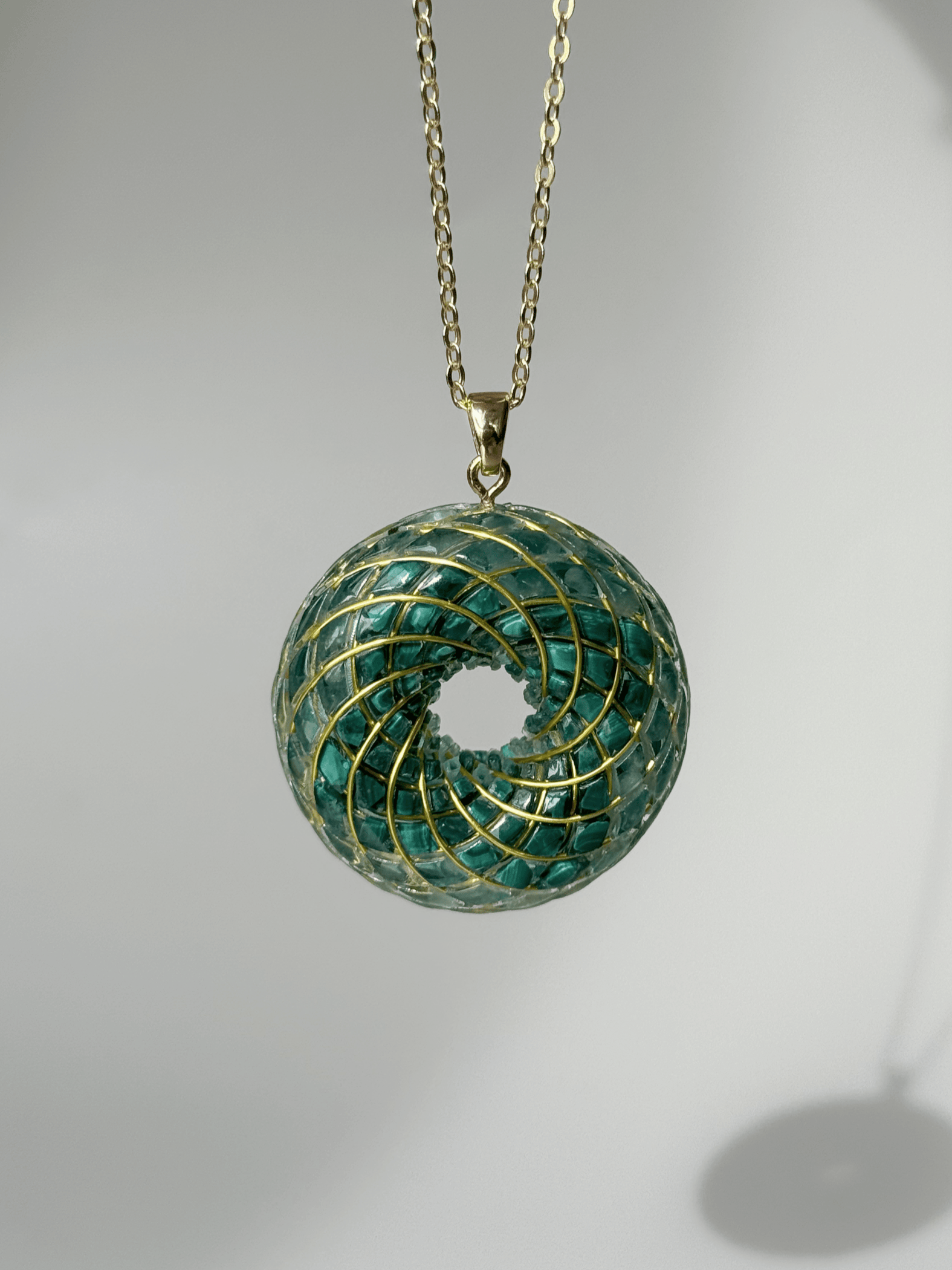 Spiritual gift Rodin Coil Torus Orgone Pendant Quartz Crystal necklace flower of life