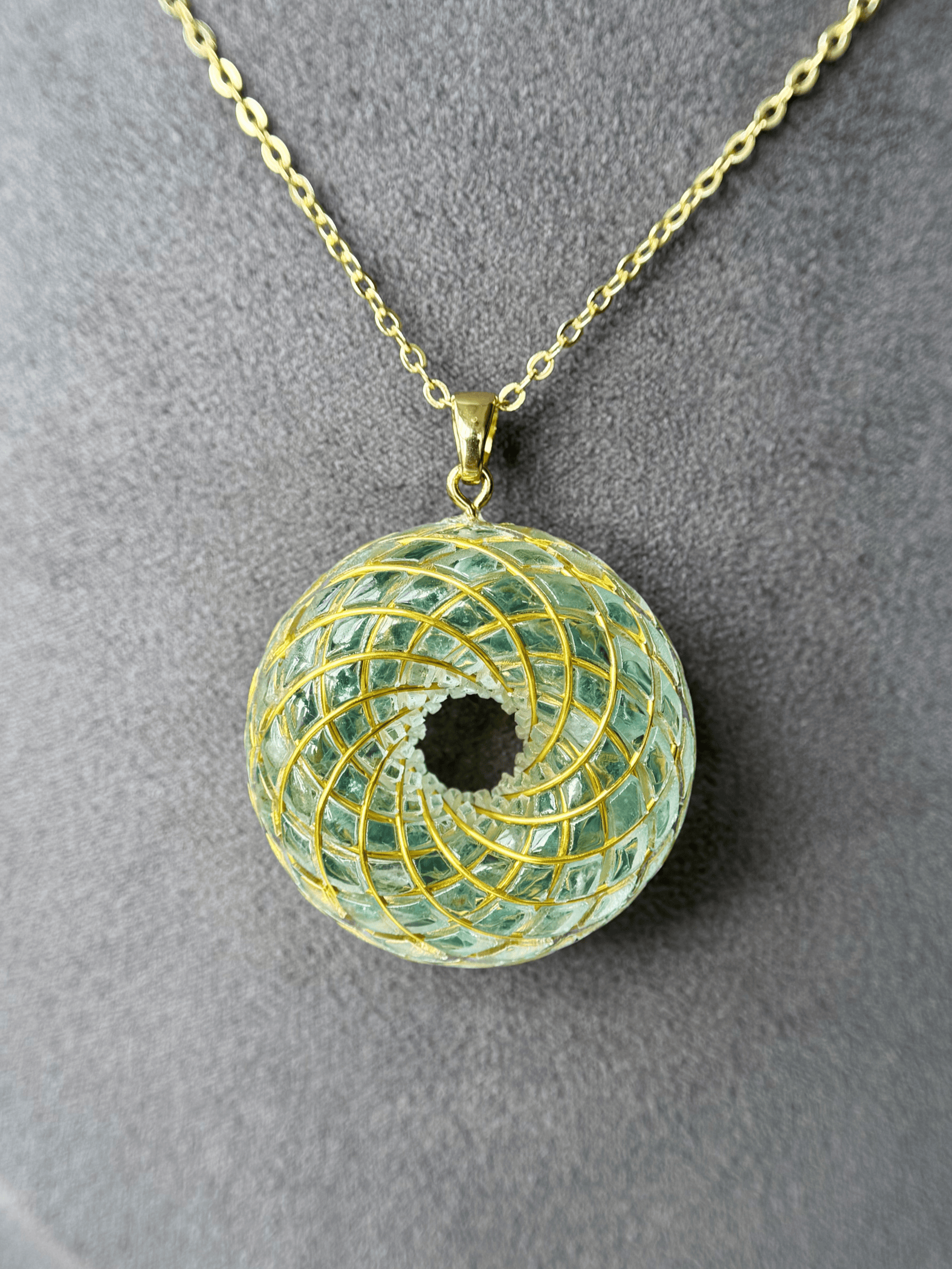 Spiritual gift Rodin Coil Torus Orgone Pendant Quartz Crystal necklace flower of life