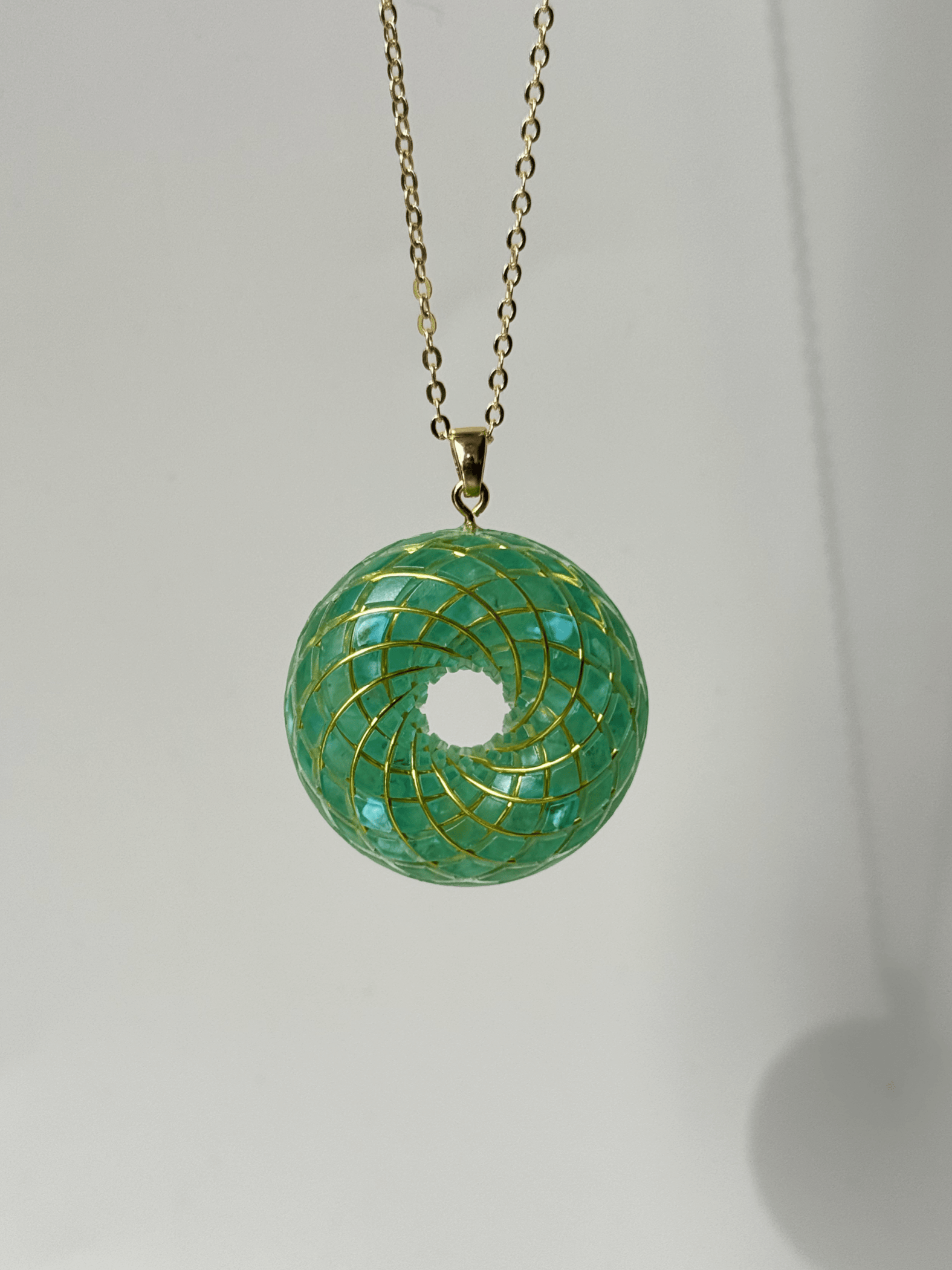 Spiritual gift Rodin Coil Torus Orgone Pendant Quartz Crystal necklace flower of life