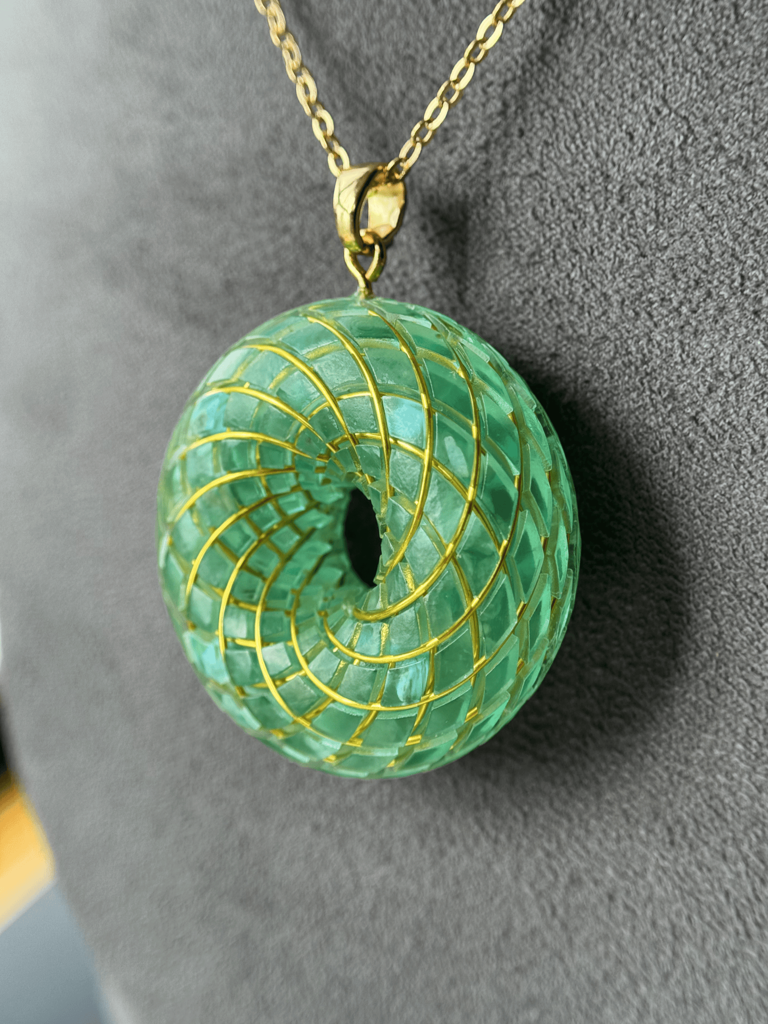 Spiritual gift Rodin Coil Torus Orgone Pendant Quartz Crystal necklace flower of life