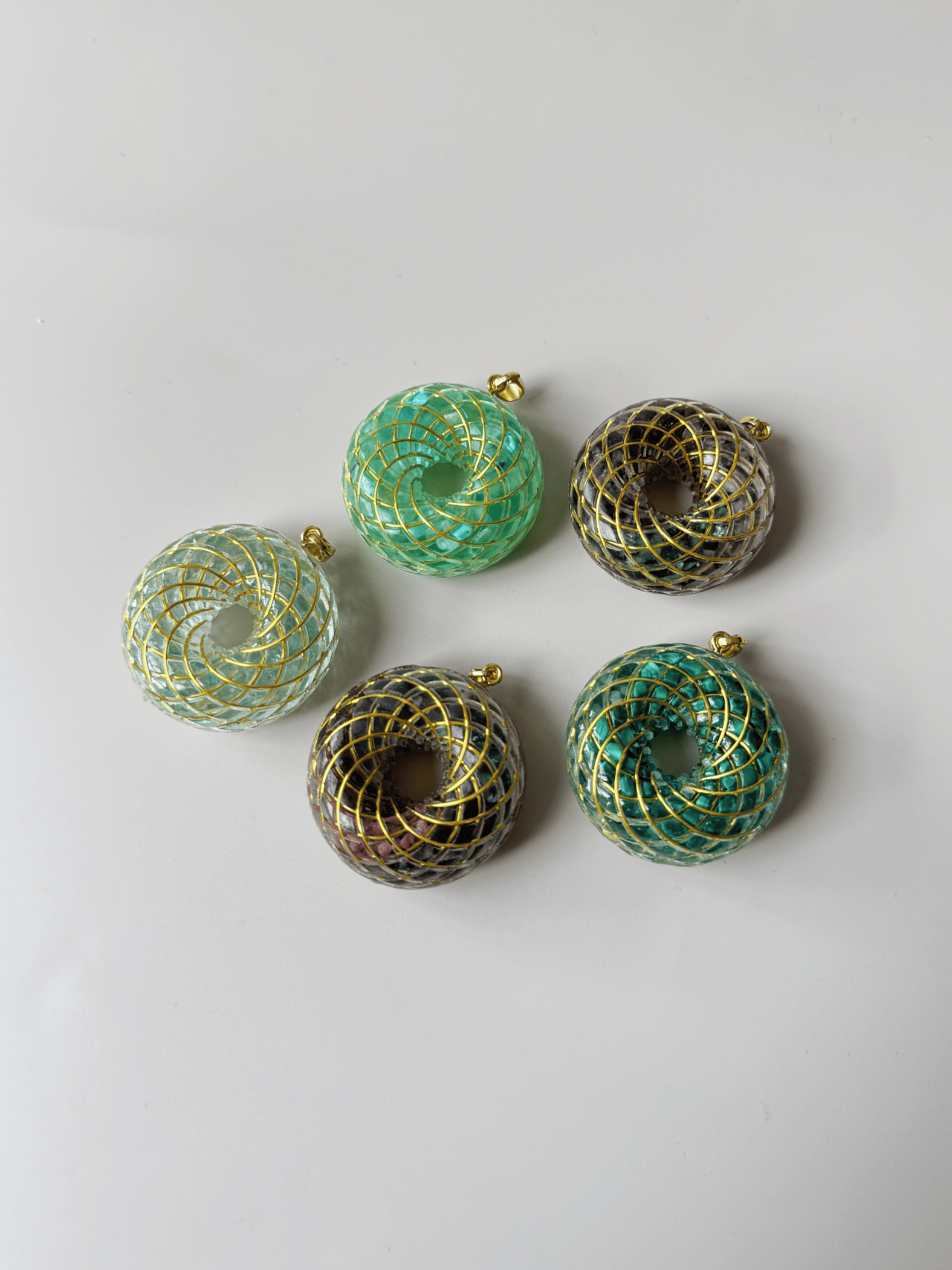 Spiritual gift Rodin Coil Torus Orgone Pendant Quartz Crystal necklace flower of life