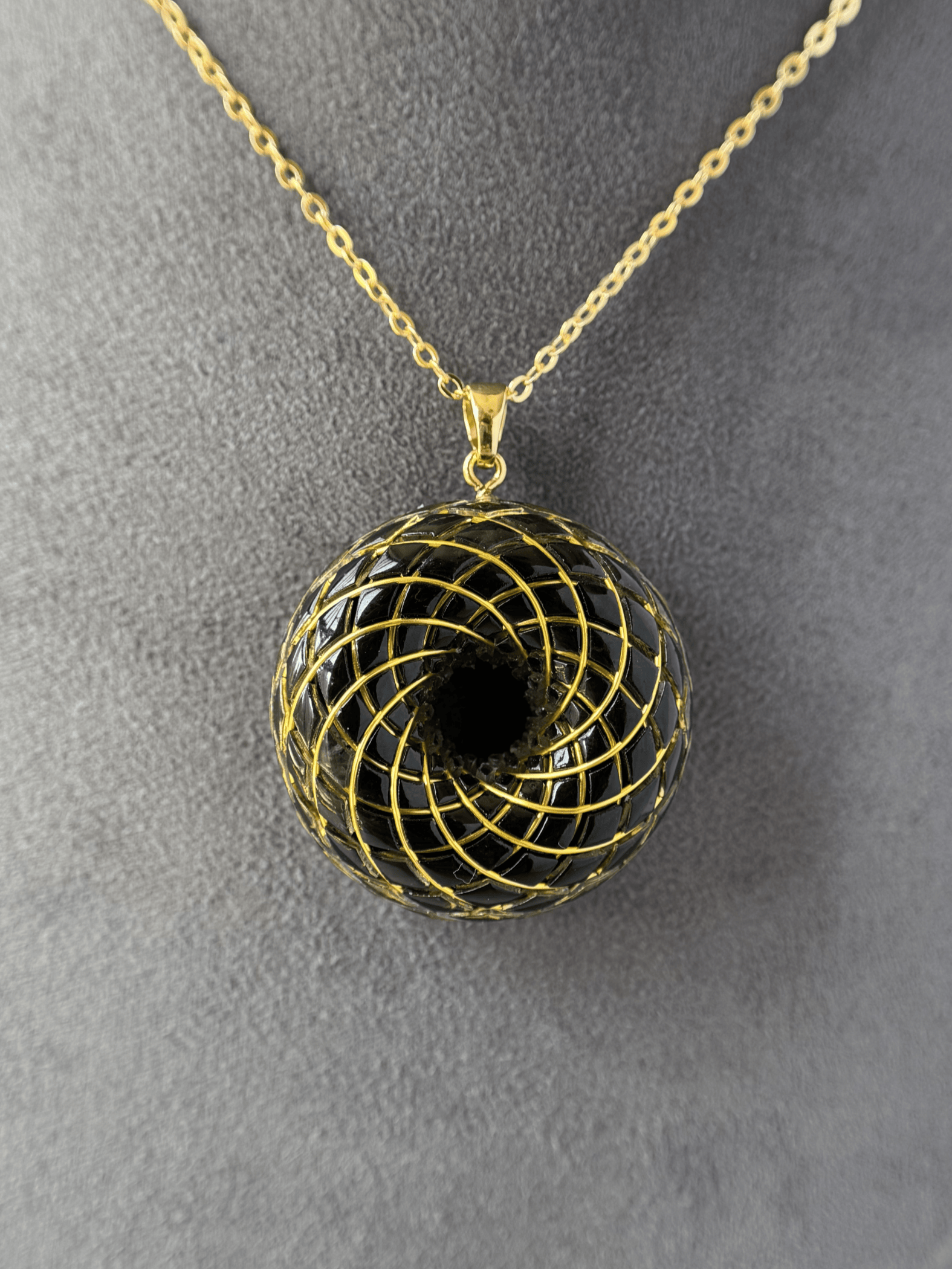 Spiritual jewelry Rodin Coil Torus Orgone Pendant Quartz Crystal necklace flower of life