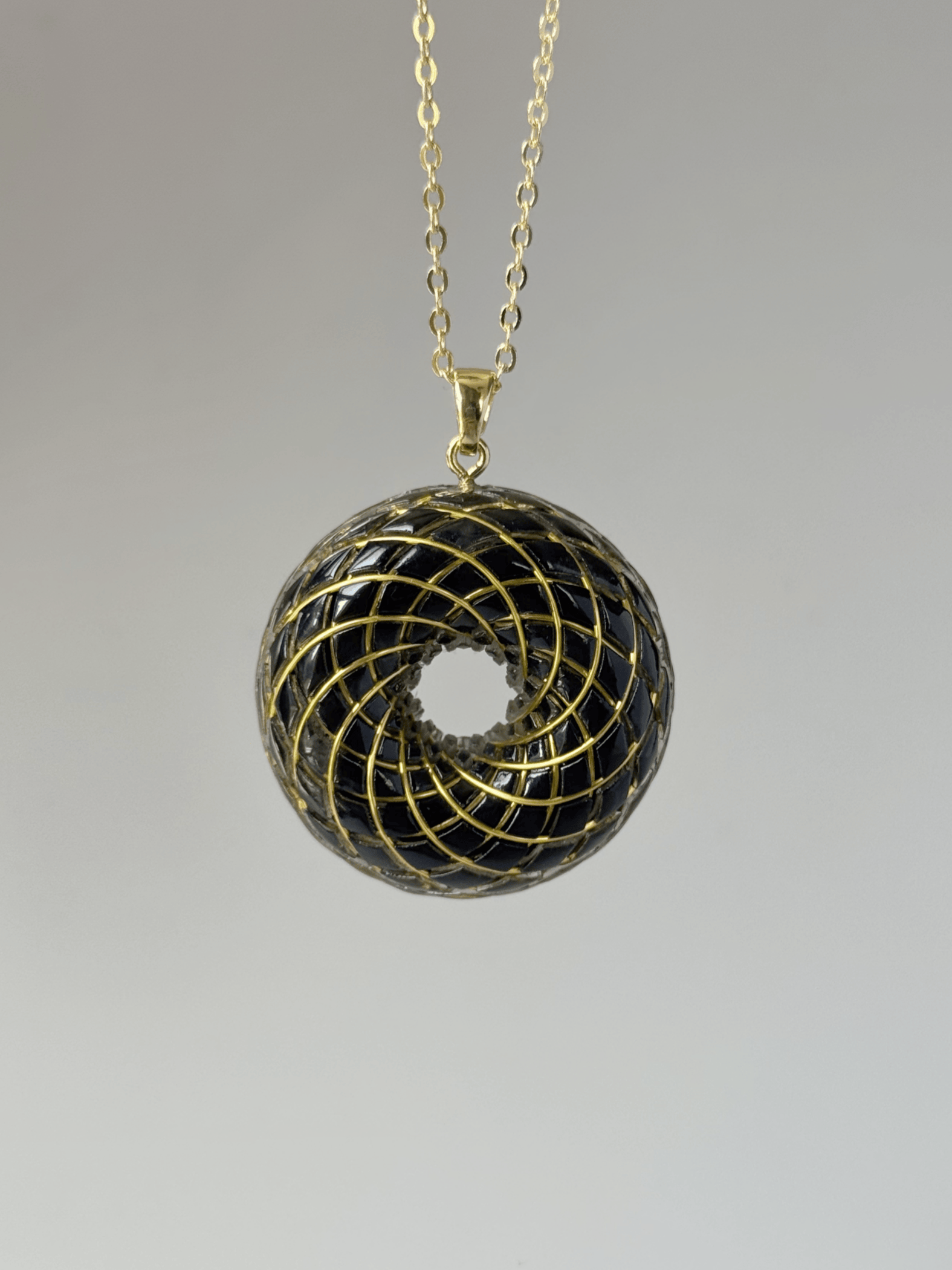 Spiritual jewelry Rodin Coil Torus Orgone Pendant Quartz Crystal necklace flower of life