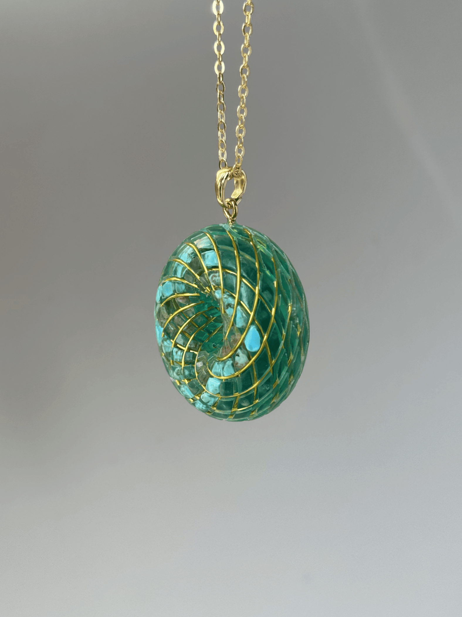 Spiritual jewelry Rodin Coil Torus Orgone Pendant Quartz Crystal necklace flower of life