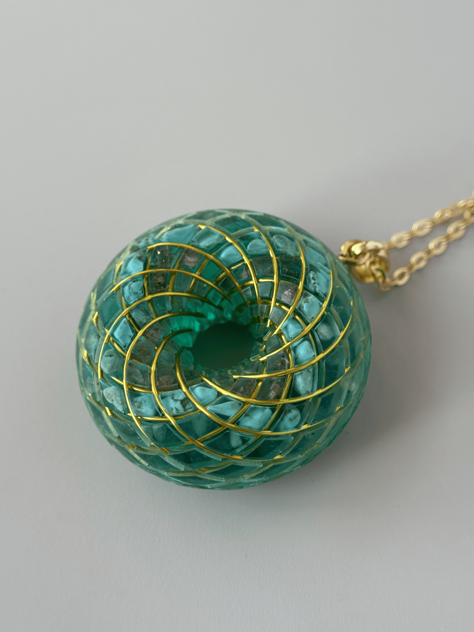 Spiritual jewelry Rodin Coil Torus Orgone Pendant Quartz Crystal necklace flower of life