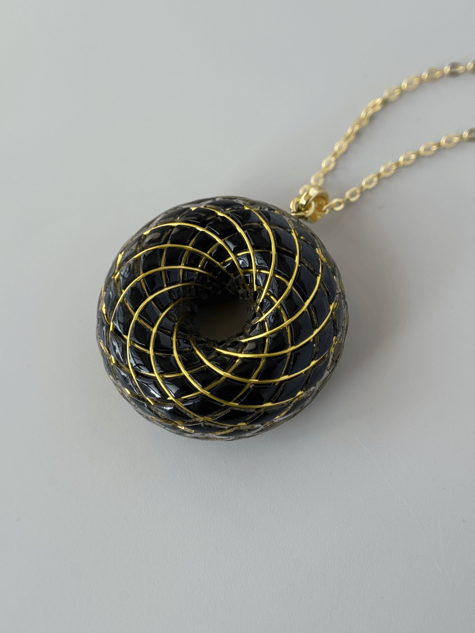 Spiritual jewelry Rodin Coil Torus Orgone Pendant Quartz Crystal necklace flower of life