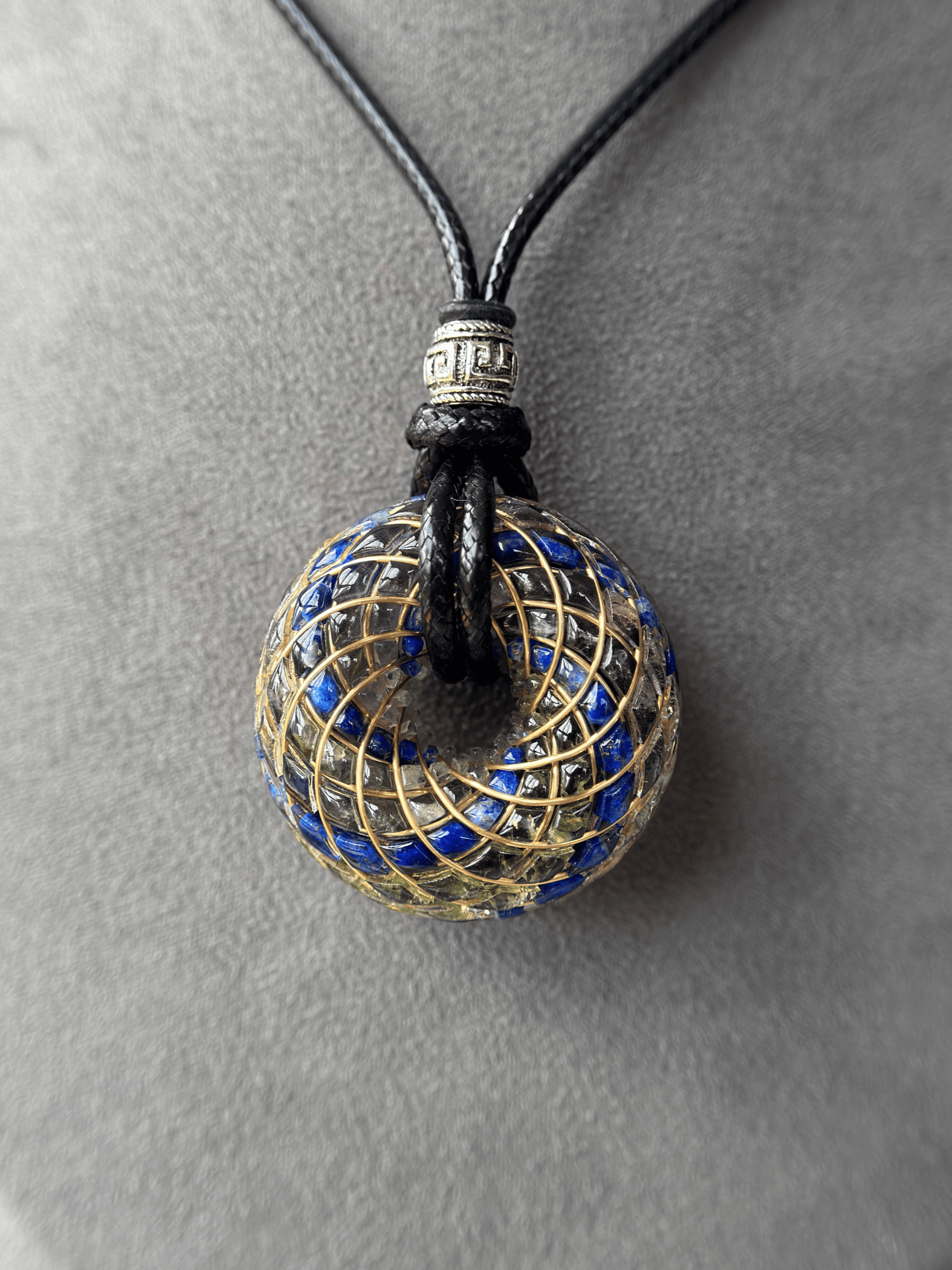 Handmade Rodin Coil Torus Orgonite Pendant Quartz Crystal necklace | Energy Protection and Chakra Balancing