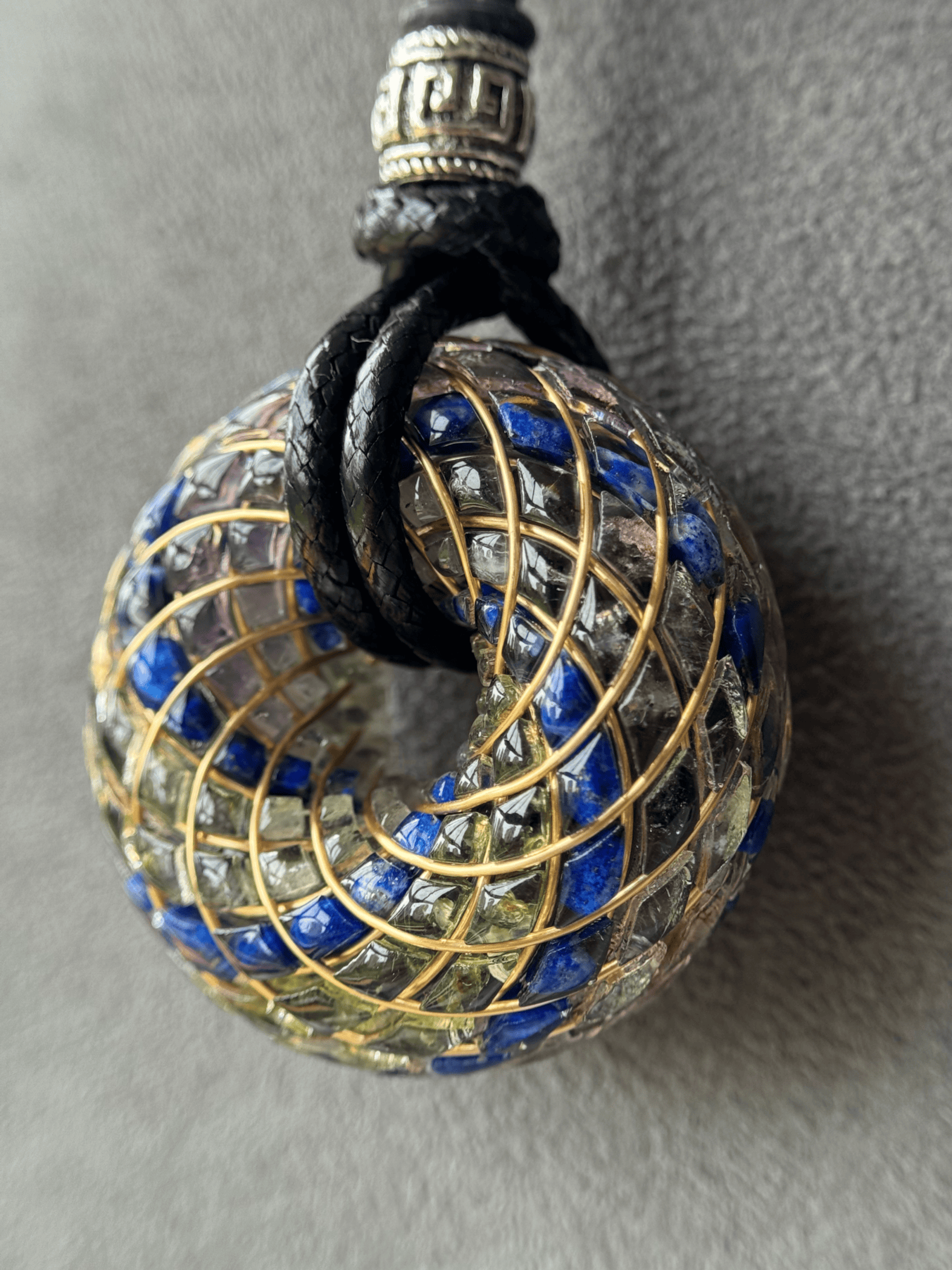 Handmade Rodin Coil Torus Orgonite Pendant Quartz Crystal necklace | Energy Protection and Chakra Balancing