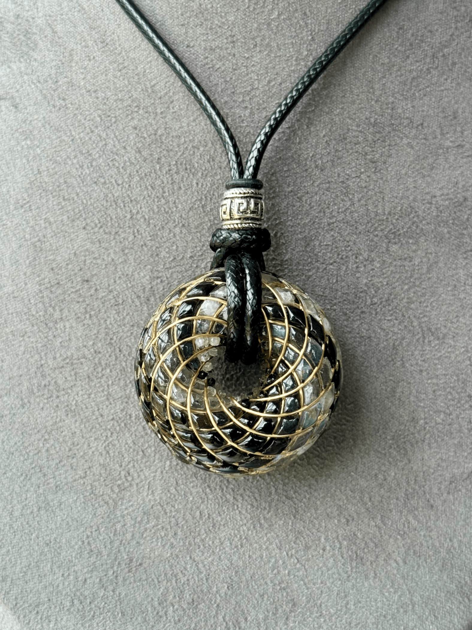 Handmade Rodin Coil Torus Orgonite Pendant Quartz Crystal necklace | Energy Protection and Chakra Balancing