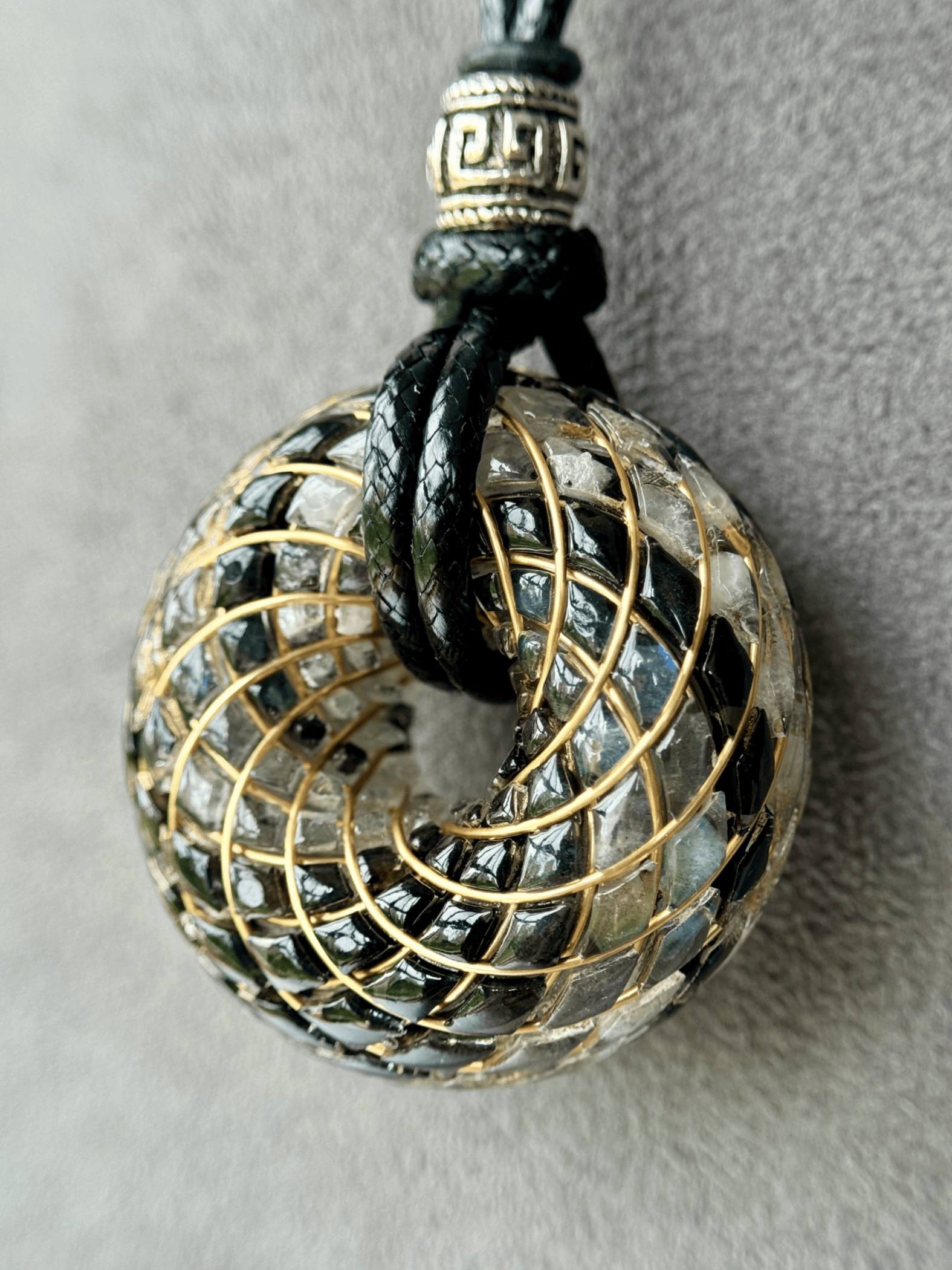 Handmade Rodin Coil Torus Orgonite Pendant Quartz Crystal necklace | Energy Protection and Chakra Balancing