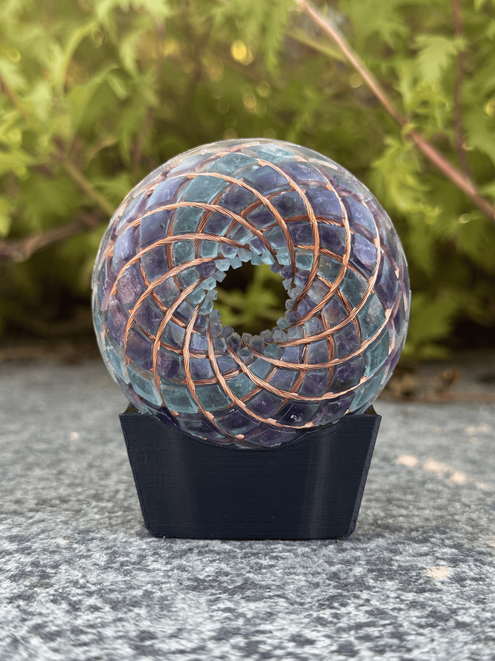 Blue Apatite, Lapis Lazuli, Malachite 2.36inches Handmade Rodin Coil Torus Vortex Pemf Generator