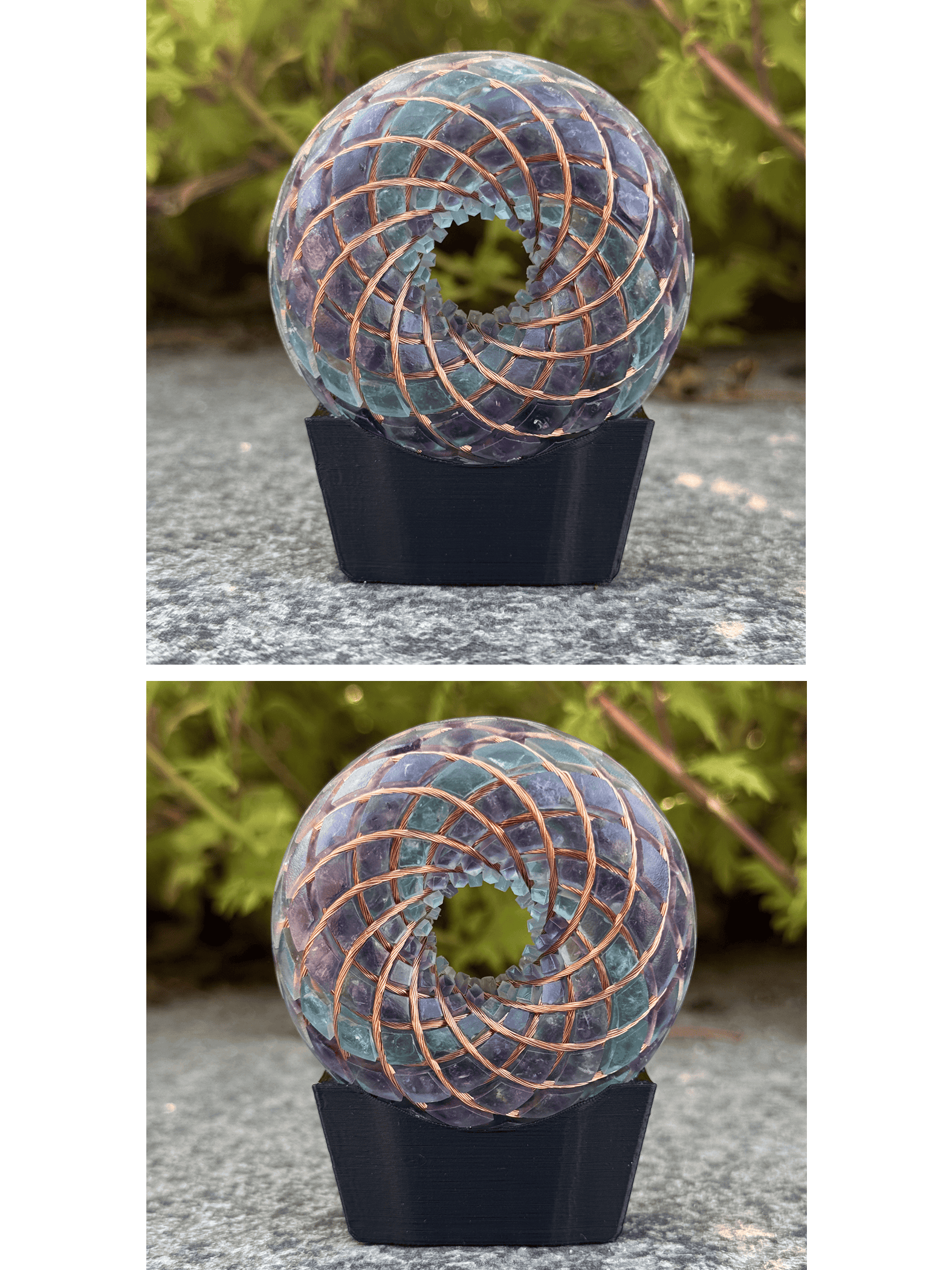 2.36inches Handmade Rodin Coil Torus Orgonite Quartz Crystal