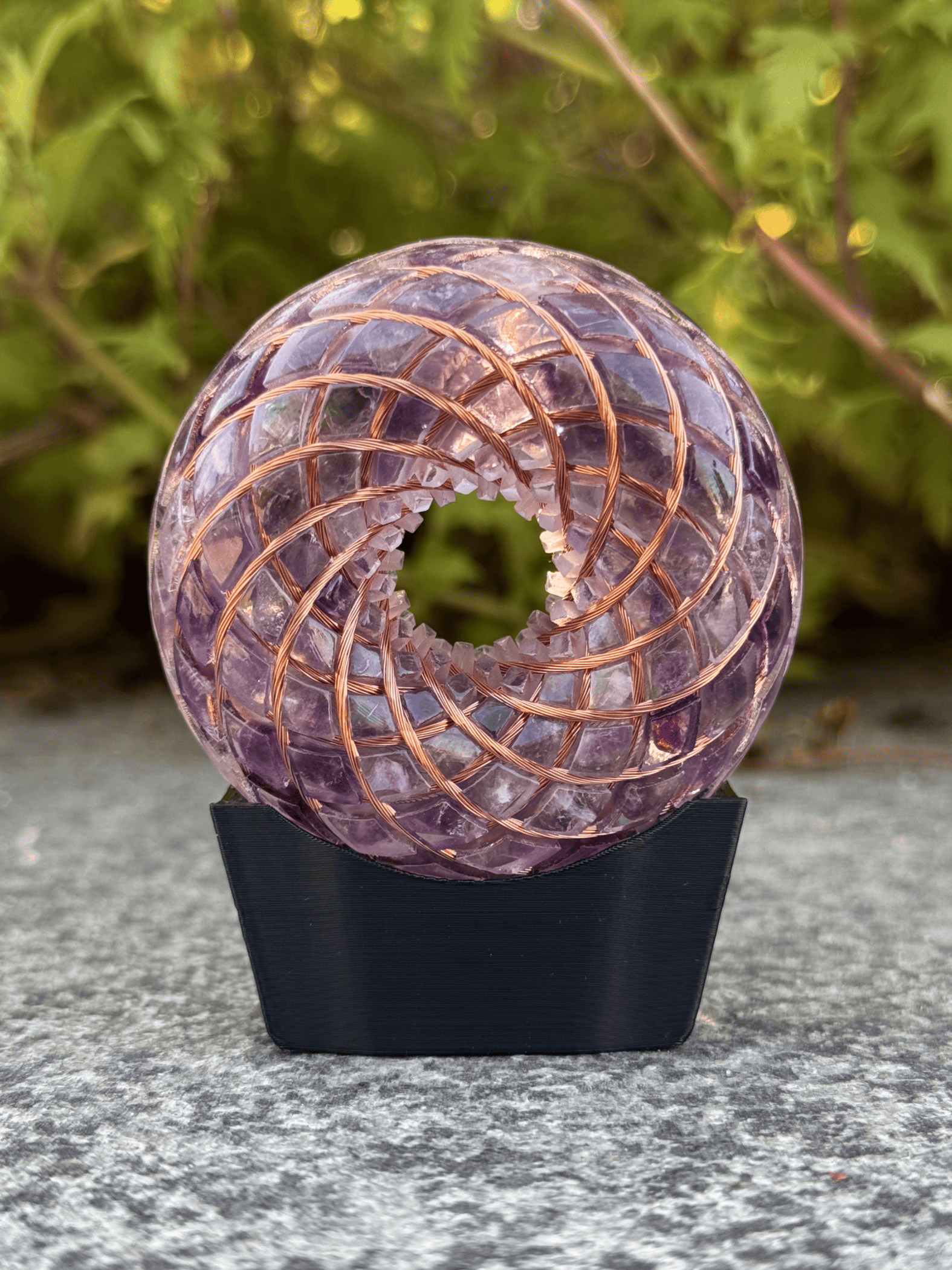 Clear Quartz Amethyst 2.36inches Handmade Rodin Coil Torus Vortex Pemf Generator