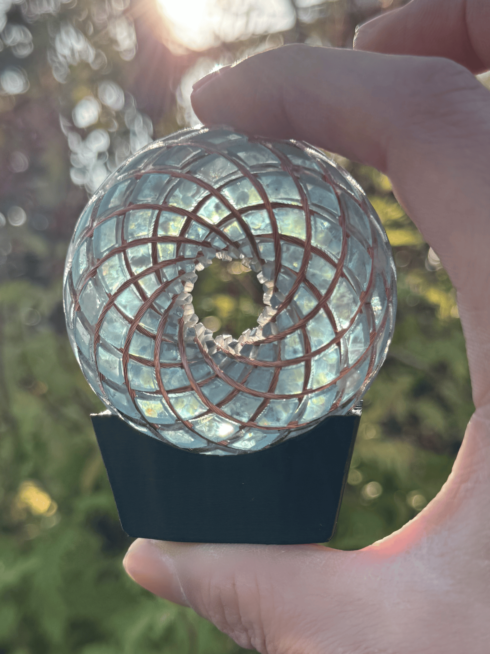 Aquamarine, Clear Quartz 2.36inches Handmade Rodin Coil Torus Vortex Pemf Generator